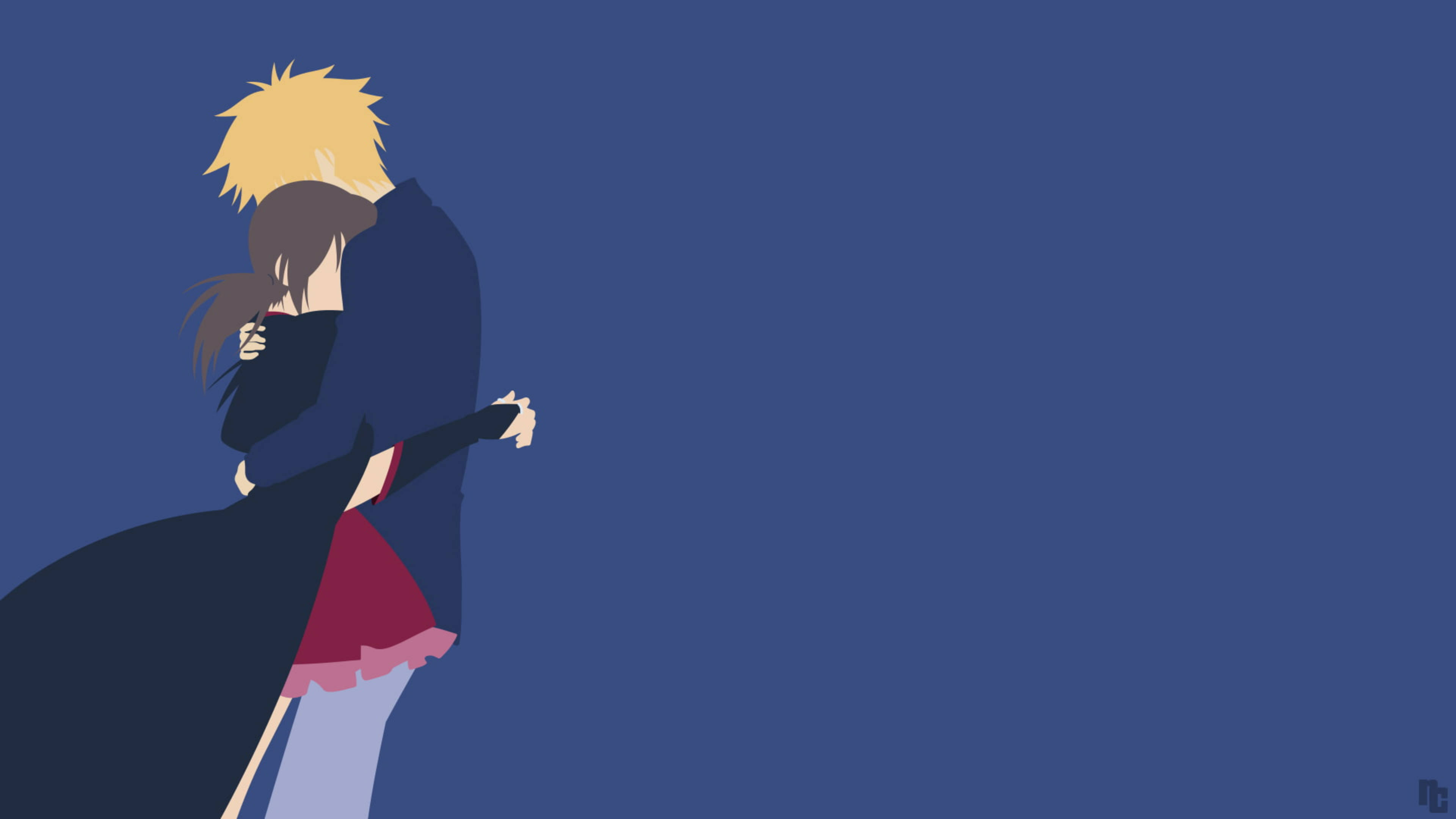 Maid Sama, blue, minimalist art, 4K Desktop Wallpaper
