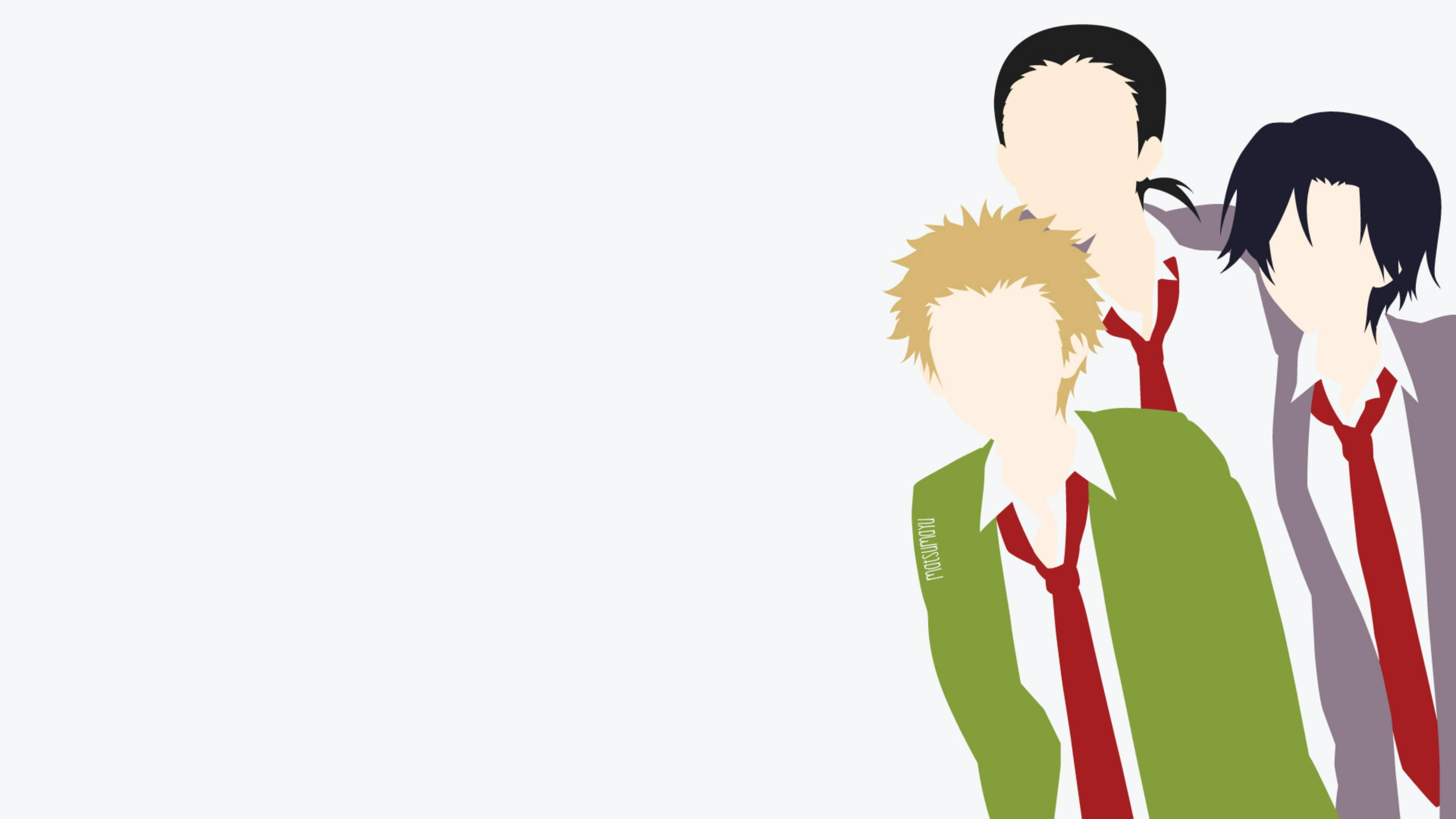 Maid Sama, male trio, vector art, 4K Desktop Wallpaper