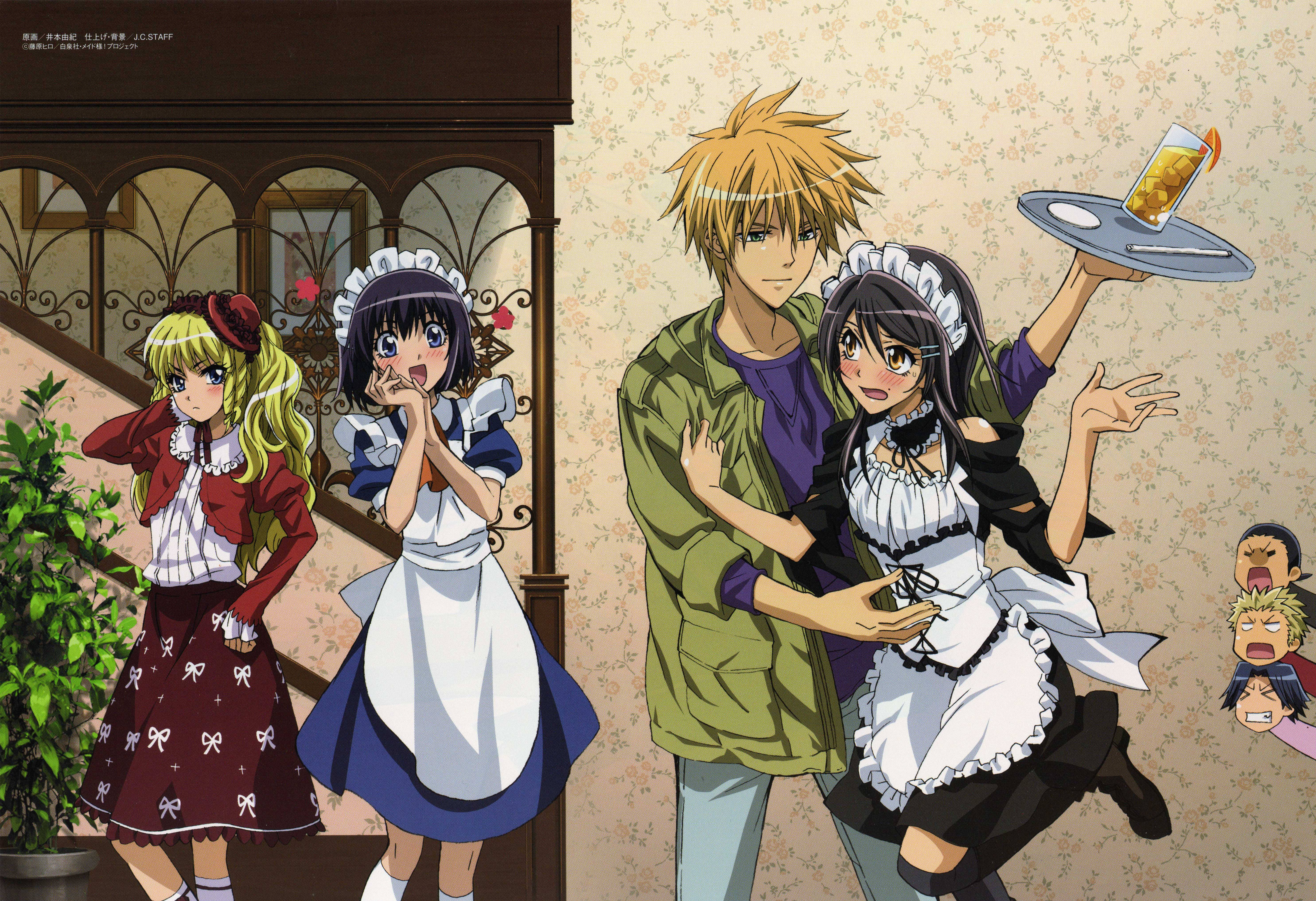 Maid Sama, maid latte cafe, ornate staircase, 5K Desktop Wallpaper