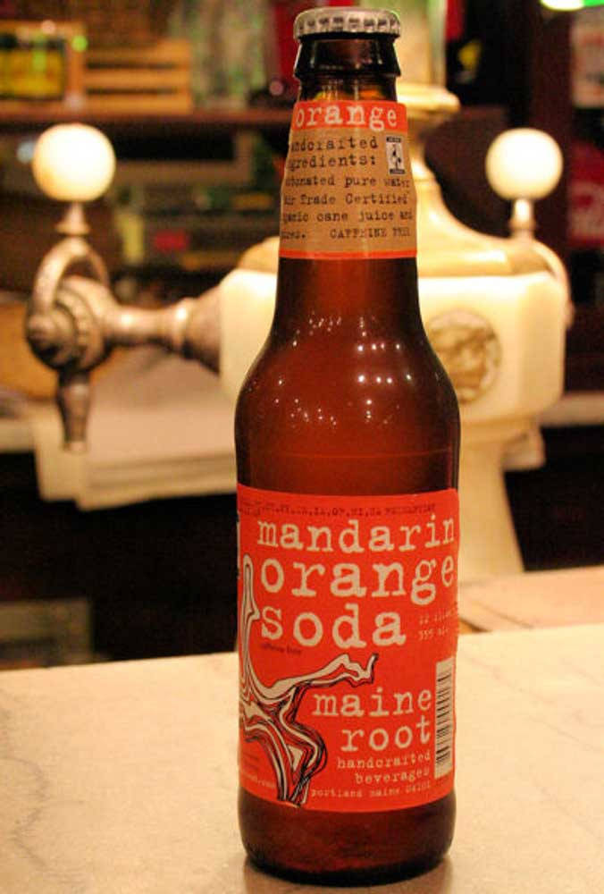 mandarin orange soda, amber glass bottle, red label, SD Phone Wallpaper