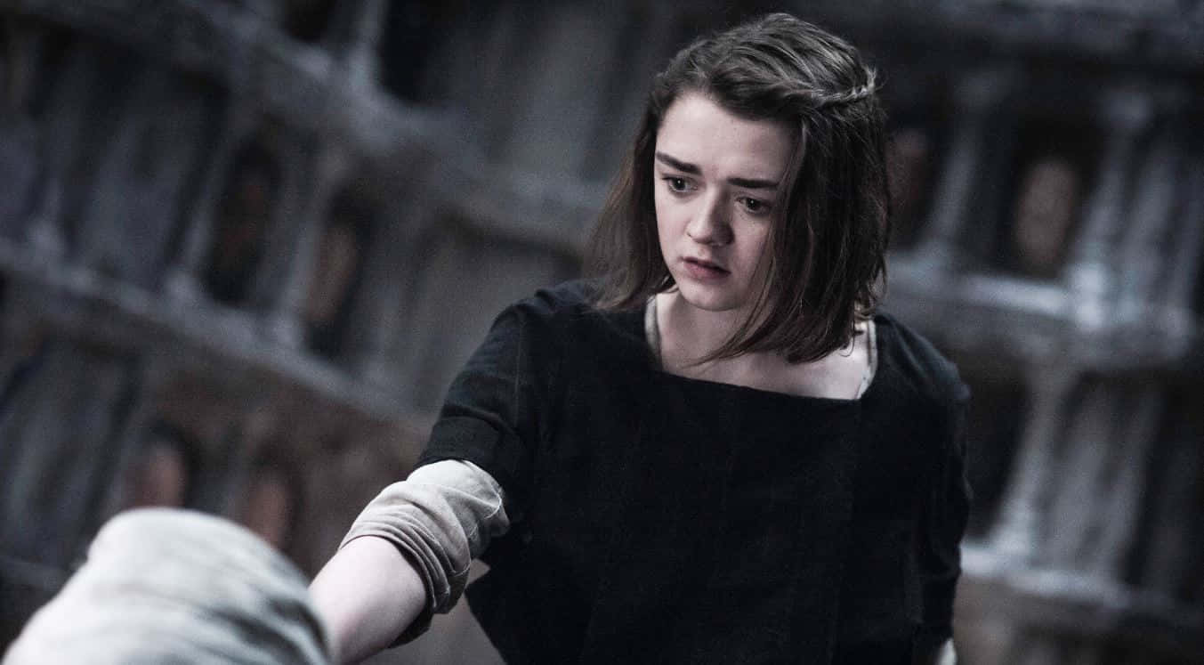 Maisie Williams, dark robe, dimly lit, HD Desktop Wallpaper