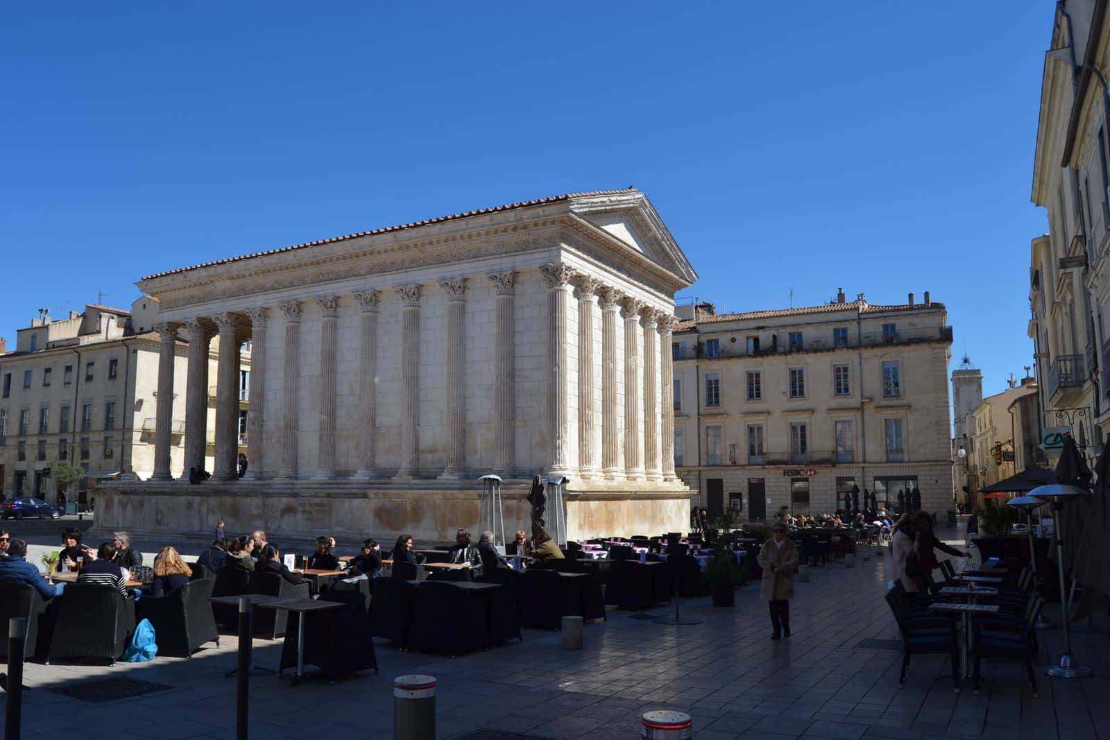 Maison Carrée, ancient temple, tall columns, HD Desktop Wallpaper
