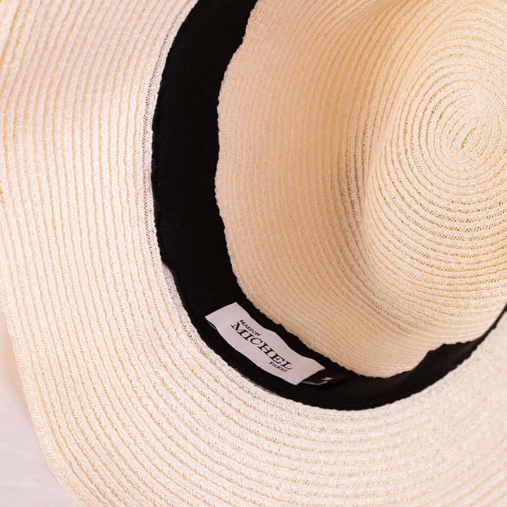 Maison Michel, logo, beige straw hat, SD Desktop Wallpaper