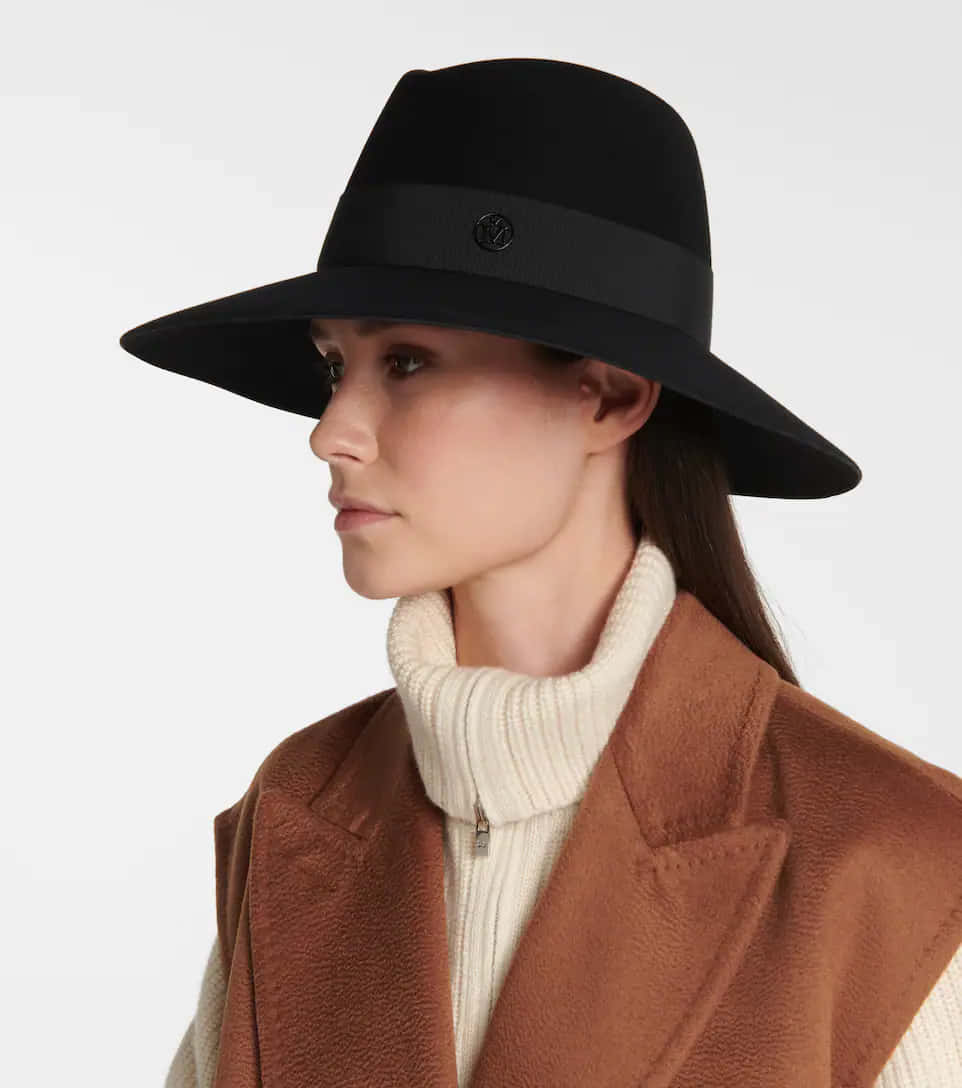 Maison Michel, grey ribboned hat, black wide-brimmed hat, SD Phone Wallpaper
