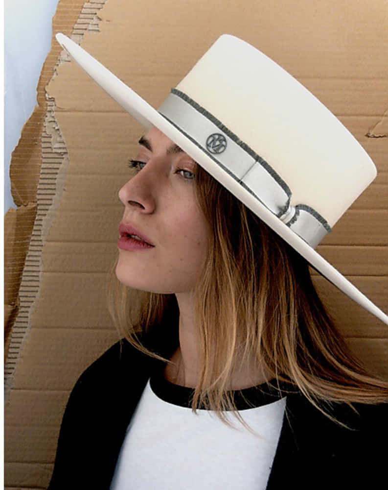 Maison Michel, Boatman hat, white fedora, SD Phone Wallpaper
