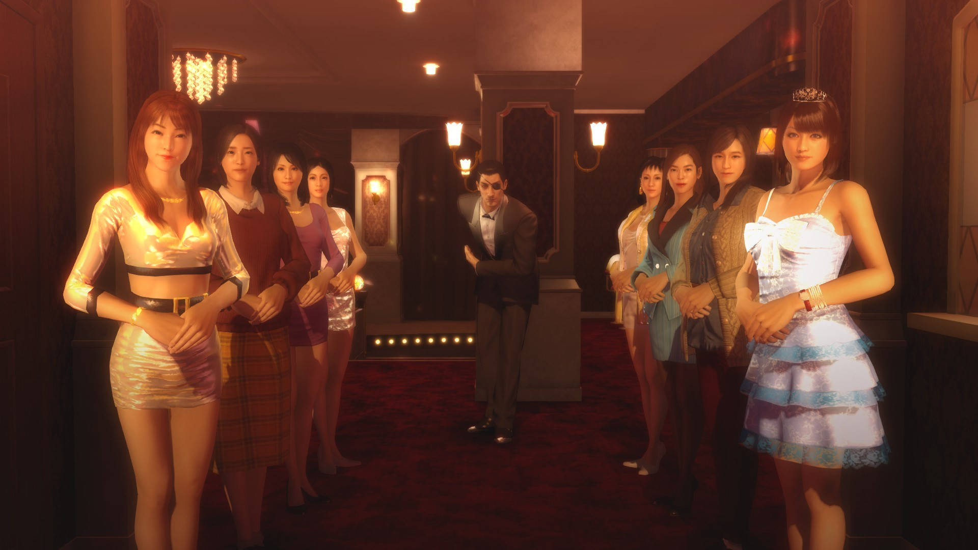Majima Goro, suit, dimly lit hallway, Full HD Desktop Wallpaper