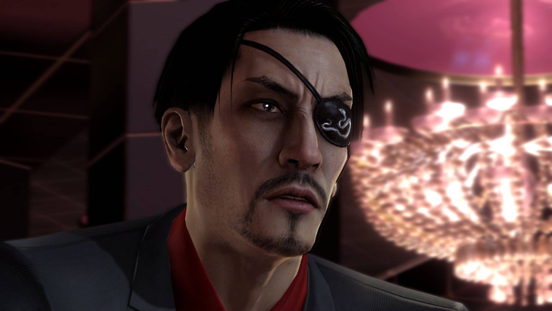 Majima Goro, black eye patch, goatee, Full HD Desktop Wallpaper