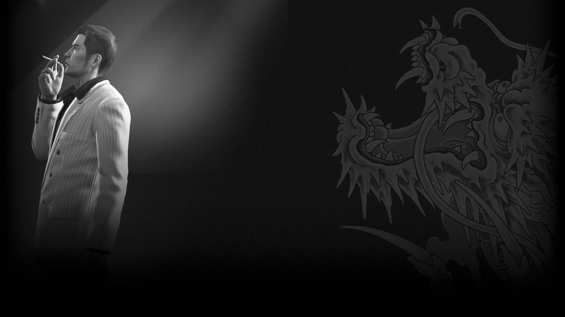 Majima Goro, pinstripe suit, dramatic spotlight, Full HD Desktop Wallpaper