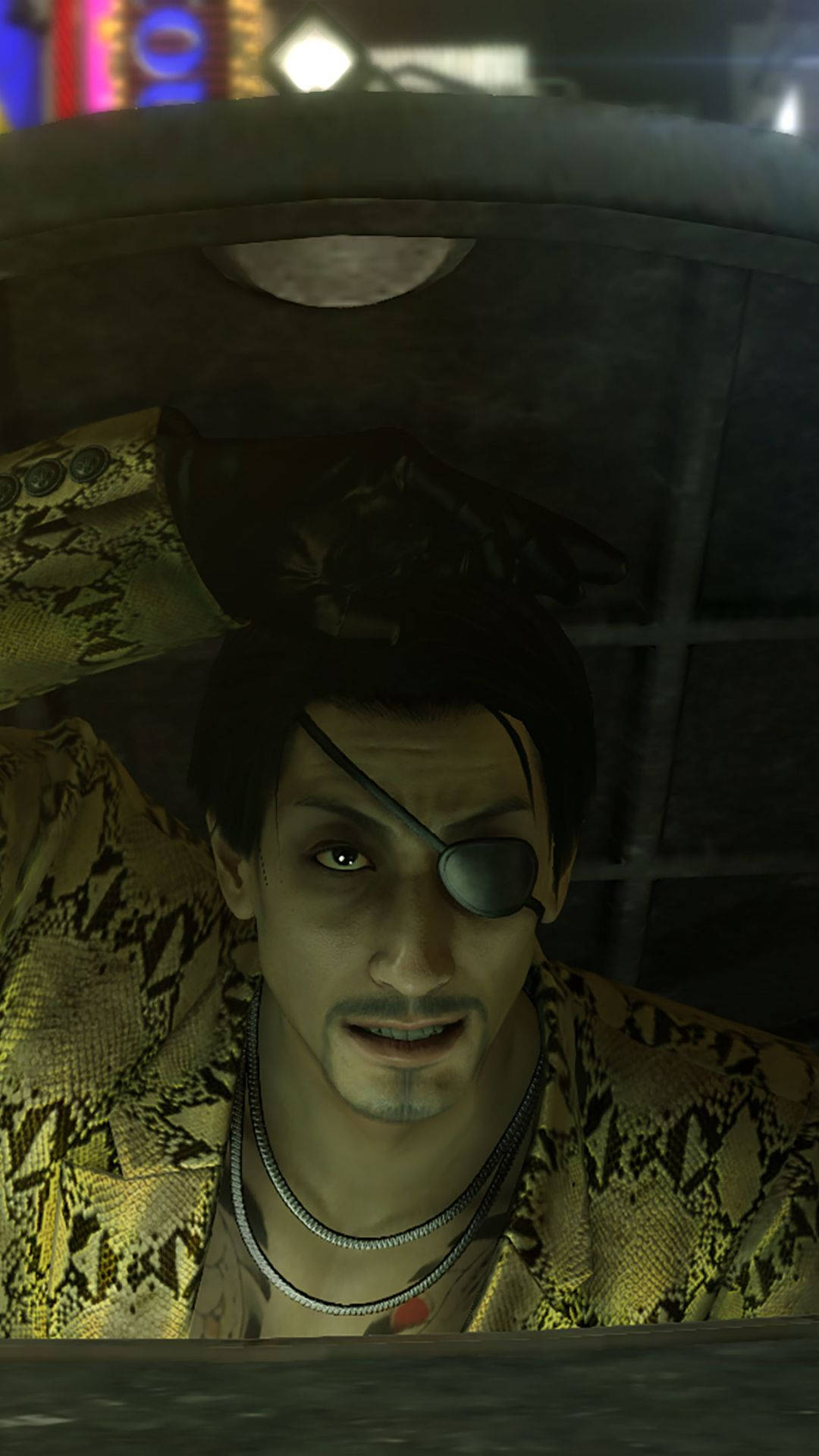 Majima Goro, eyepatch, snakeprint jacket, Full HD Phone Wallpaper