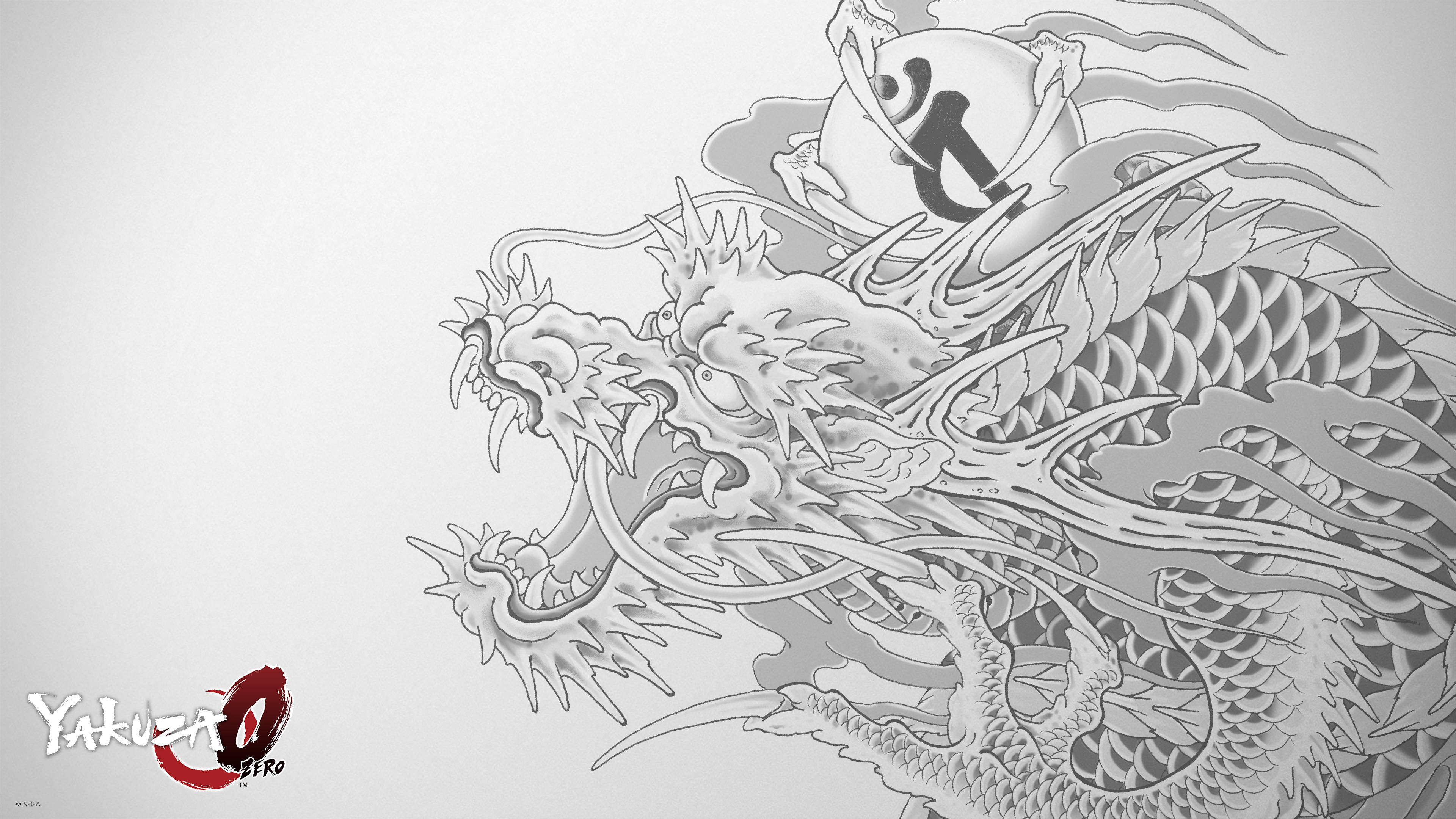 Majima Goro, samurai figure, dragon illustration, 4K Desktop Wallpaper