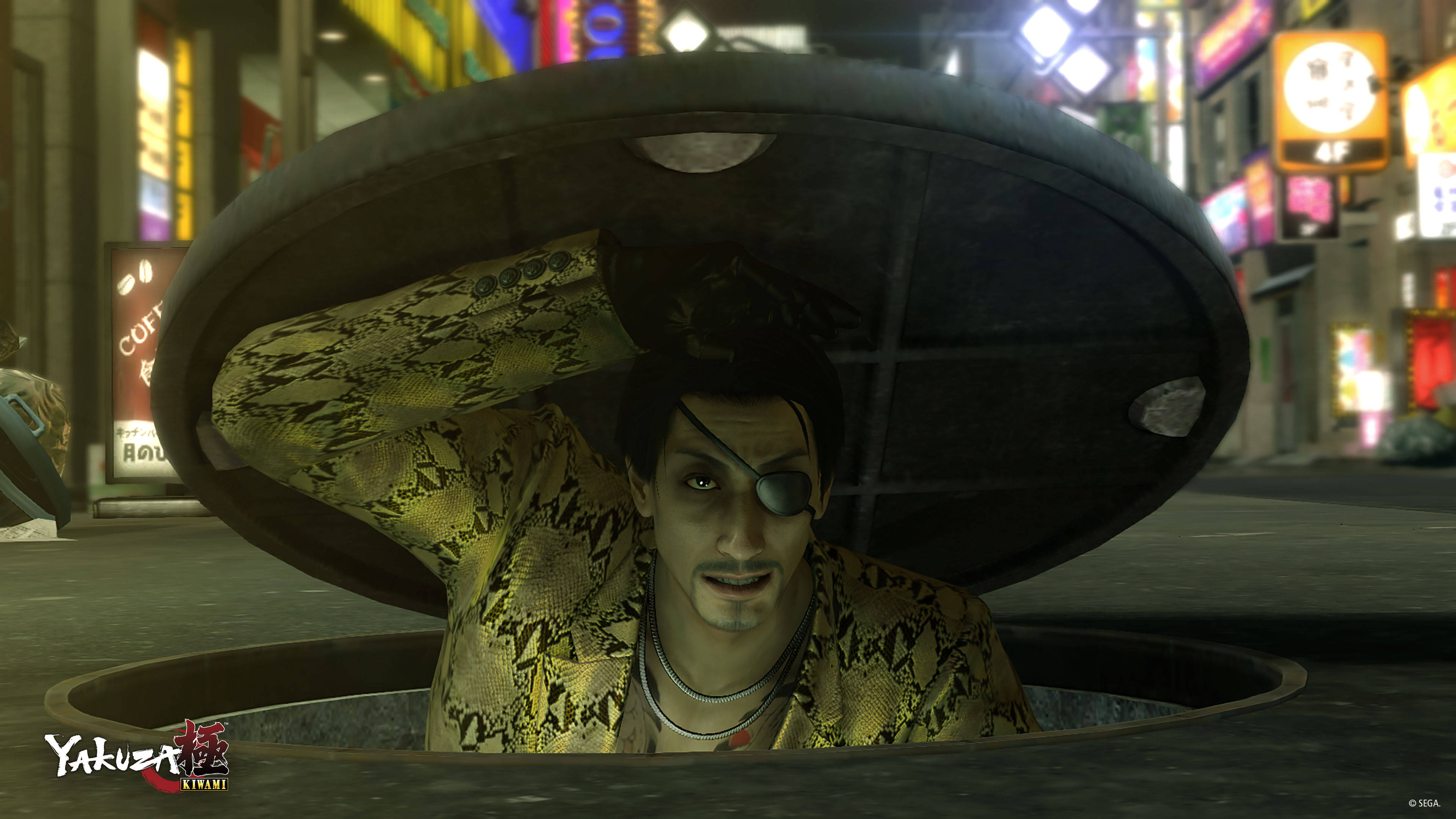 Majima Goro, eyepatch, snake-print jacket, 4K Desktop Wallpaper