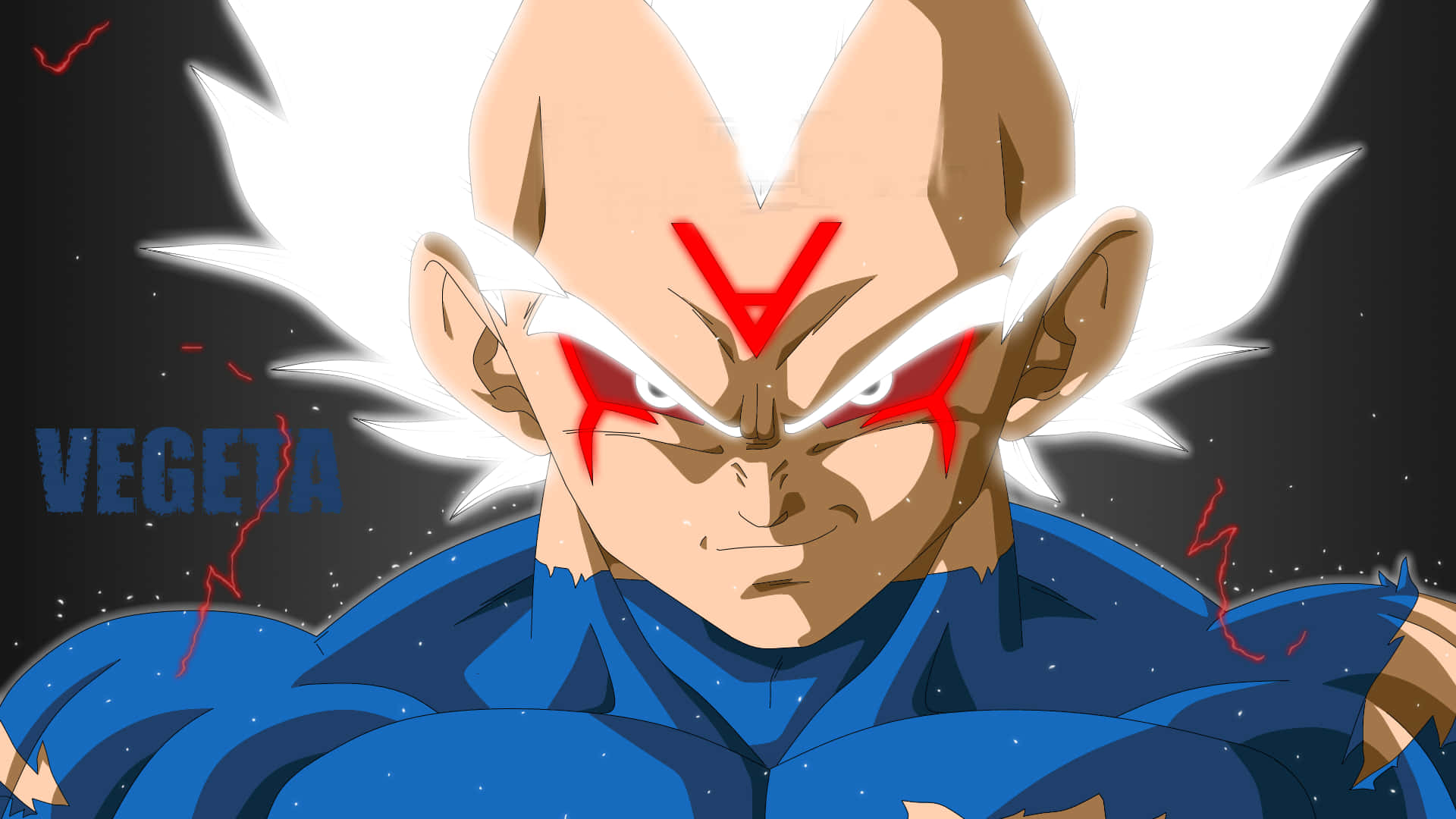 Majin Vegeta, Vegeta, white spiky hair, Full HD Desktop Wallpaper