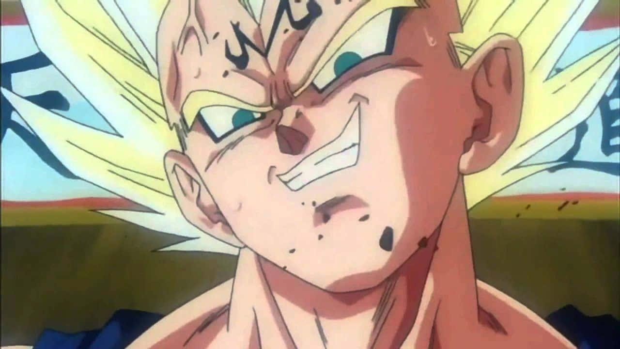 Majin Vegeta, spiky golden hair, battle scars, HD Desktop Wallpaper