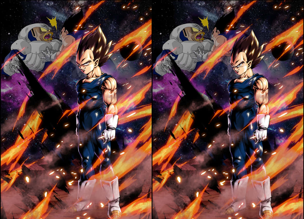 Majin Vegeta, smiling, cosmic battle, SD Desktop Wallpaper
