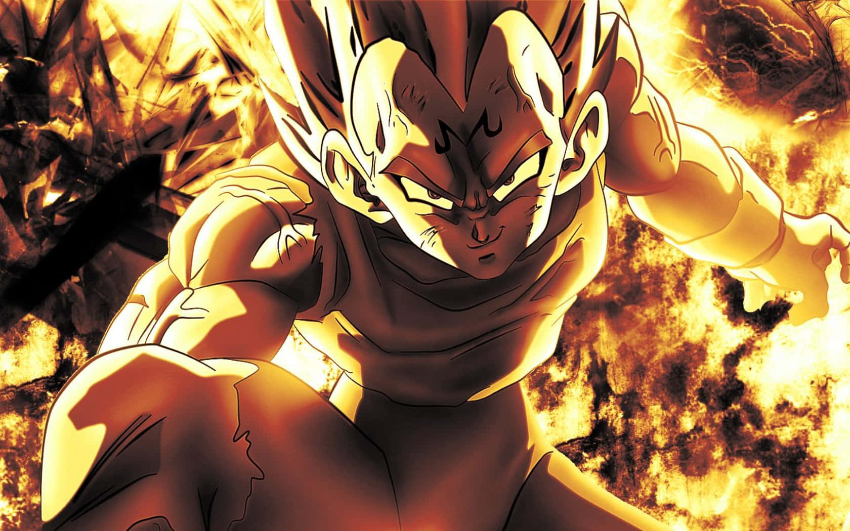Majin Vegeta, yellow, spiky hair, HD Desktop Wallpaper