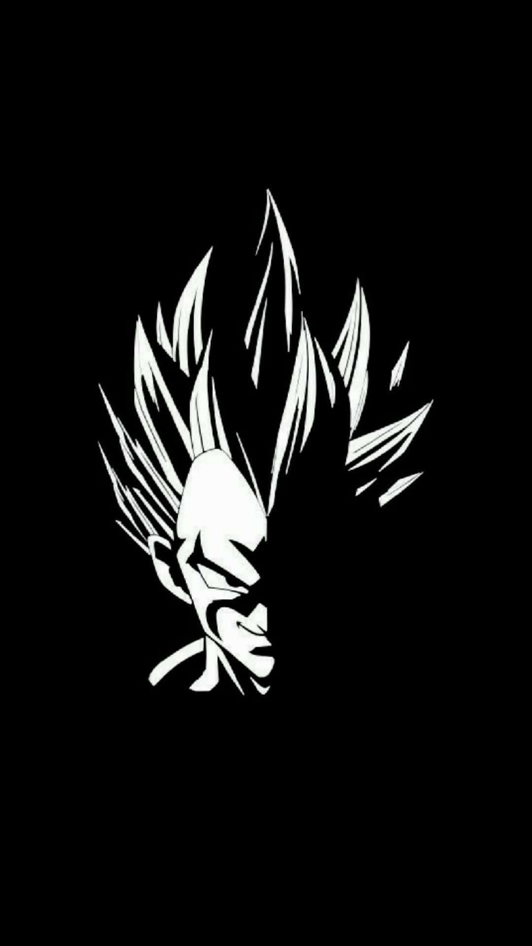 Vegeta, black and white, spiky hair, Full HD Phone Wallpaper