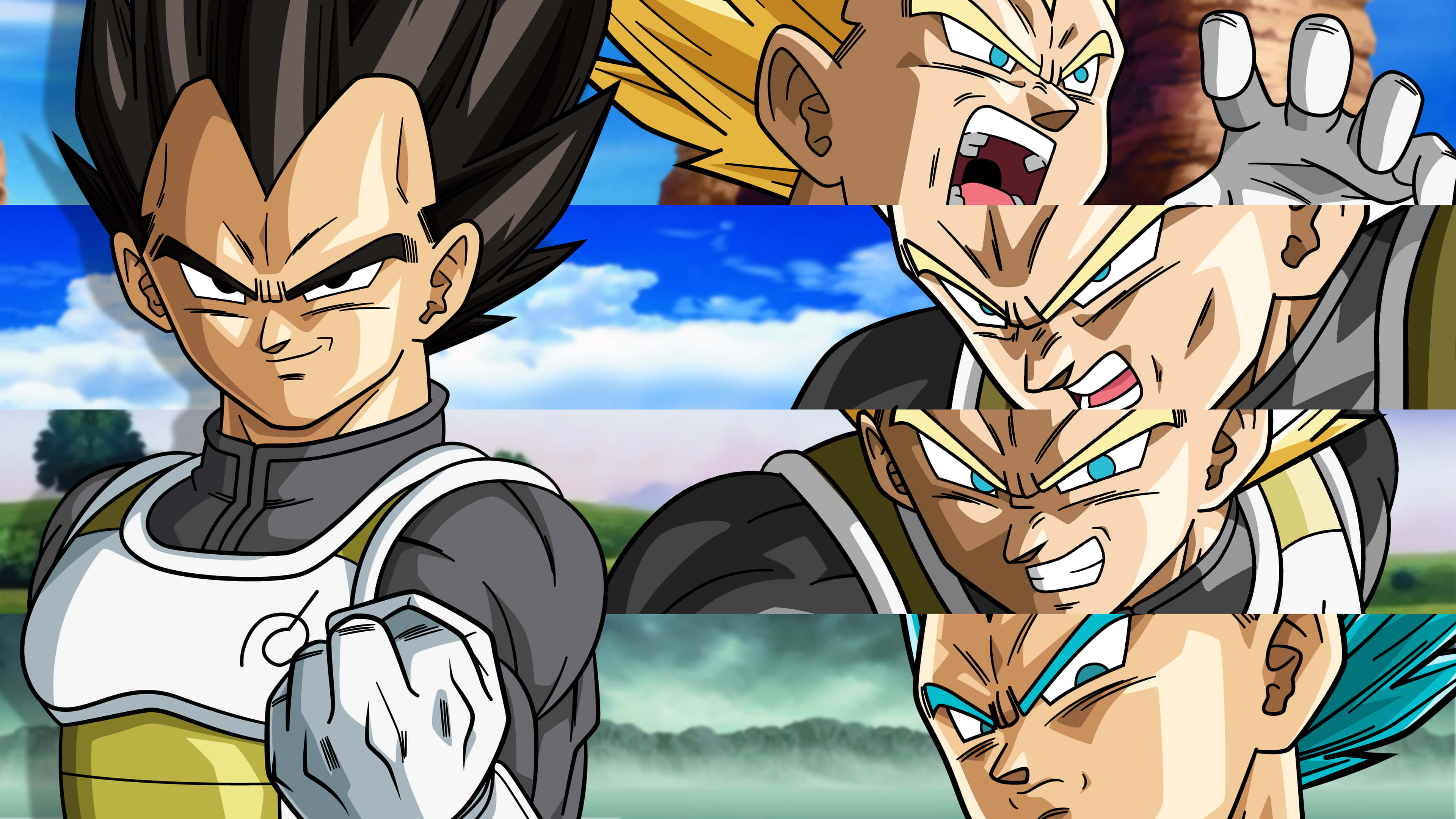 Vegeta, Anime character Vegeta, fierce expressions, 4K Desktop Wallpaper