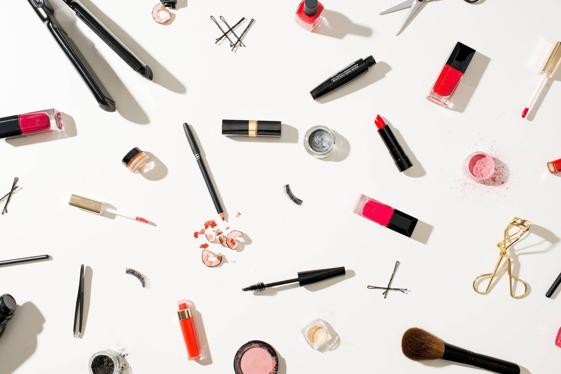 makeup, girly tools pattern, vibrant makeup products, Full HD Desktop Wallpaper