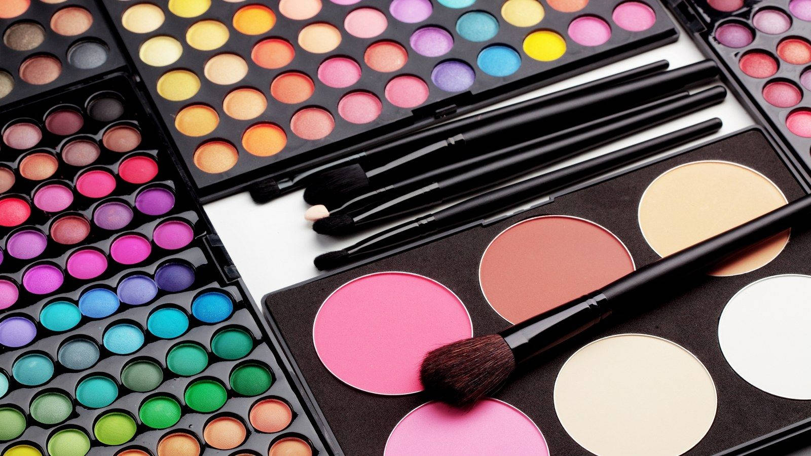 pastel colorful makeup palette, colorful eyeshadows, blushes, HD Desktop Wallpaper