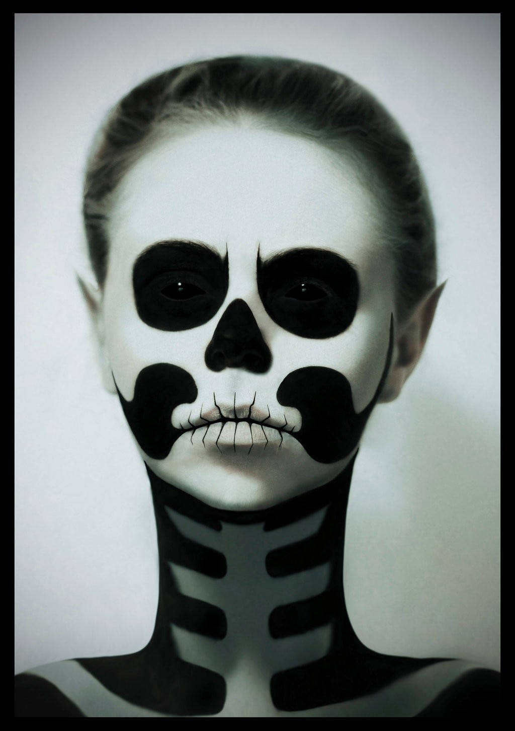 skeleton aesthetic, undead makeup, black and white skull makeup, HD Phone Wallpaper