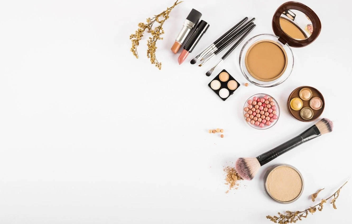 cosmetic beauty products, makeup kit, assorted makeup products, HD Desktop Wallpaper