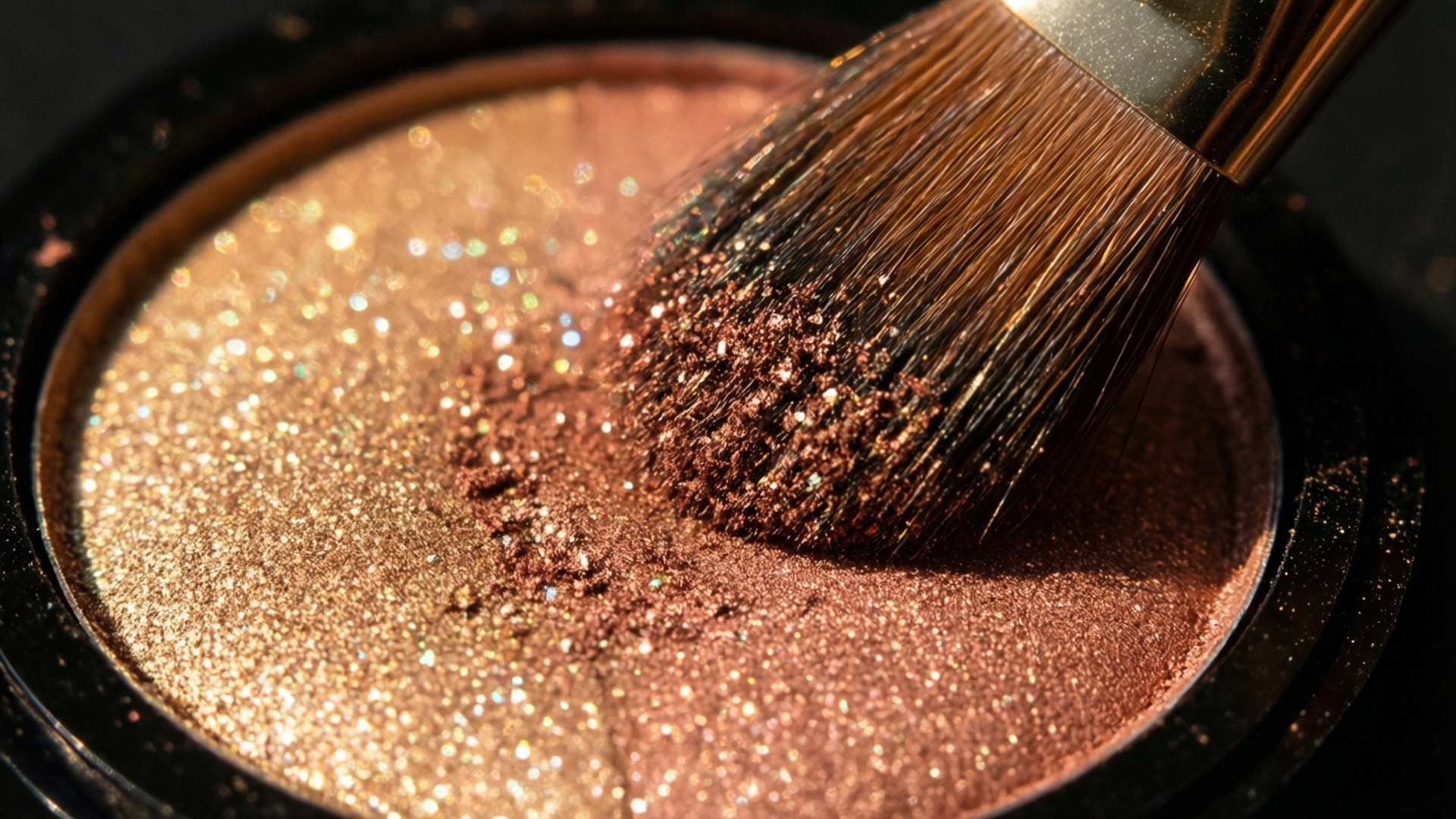 glitter eyeshadow, shimmering gold, rose gold, Full HD Desktop Wallpaper