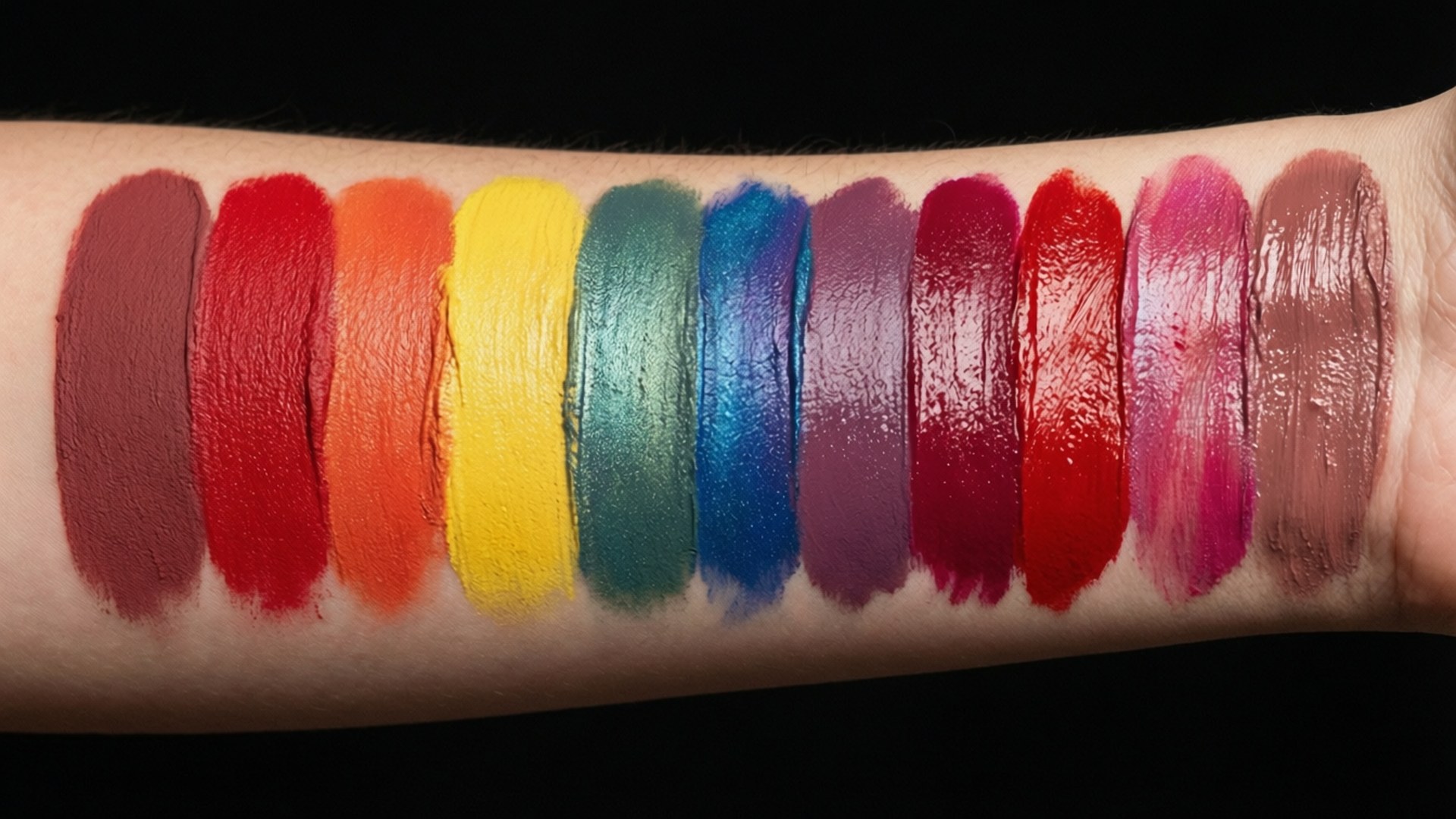 lipstick swatch, rainbow, vibrant, Full HD Desktop Wallpaper