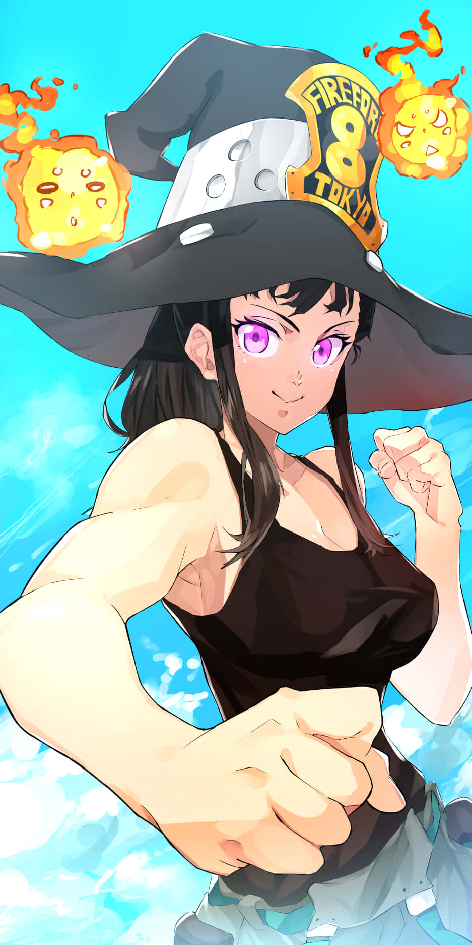 Maki Oze, firefighter suit, firefighter hat, HD Phone Wallpaper