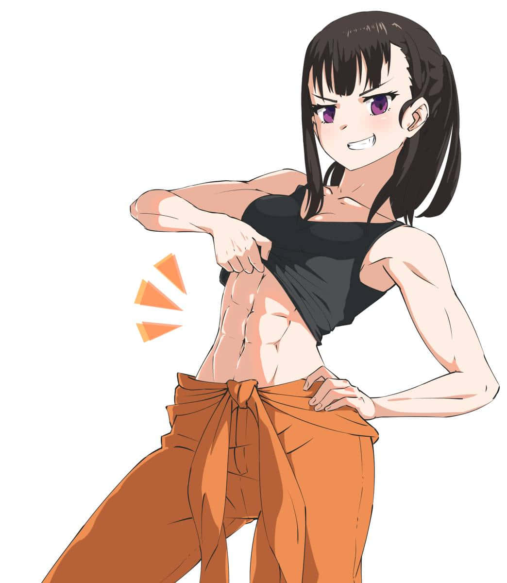 Maki Oze, Fire Soldier, purple eyes, SD Phone Wallpaper