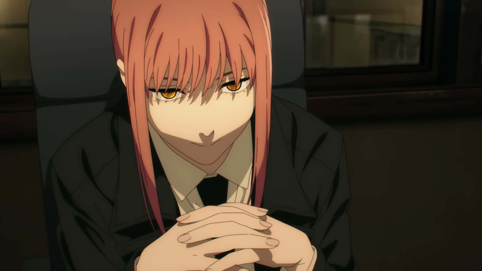 Makima, Chainsaw Man, pink-haired anime girl, Full HD Desktop Wallpaper