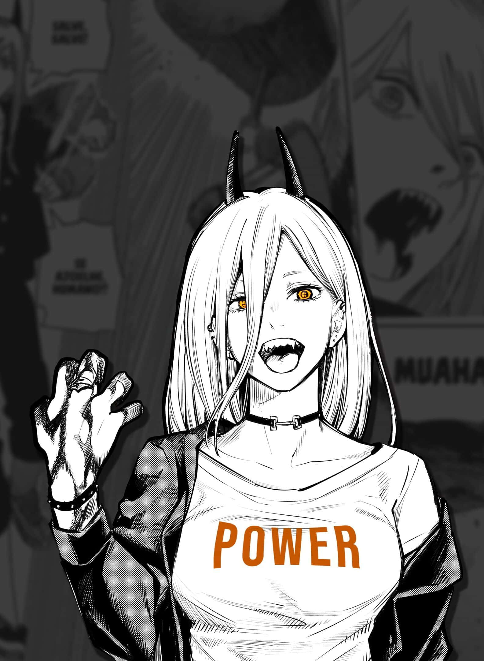 Makima, Chainsaw Man, orange eyes, Full HD Phone Wallpaper