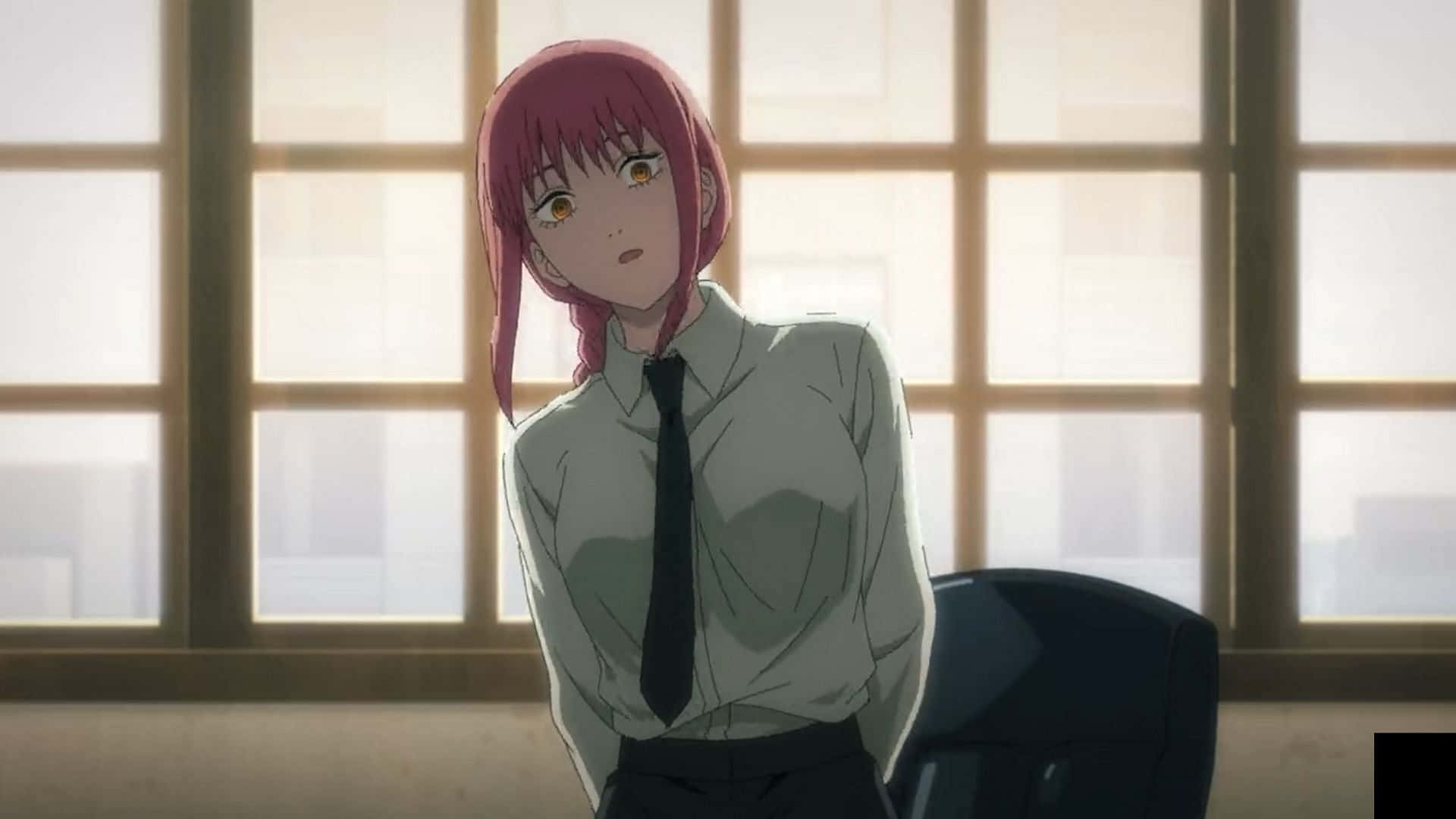 Makima, Chainsaw Man, pink-haired anime girl, Full HD Desktop Wallpaper