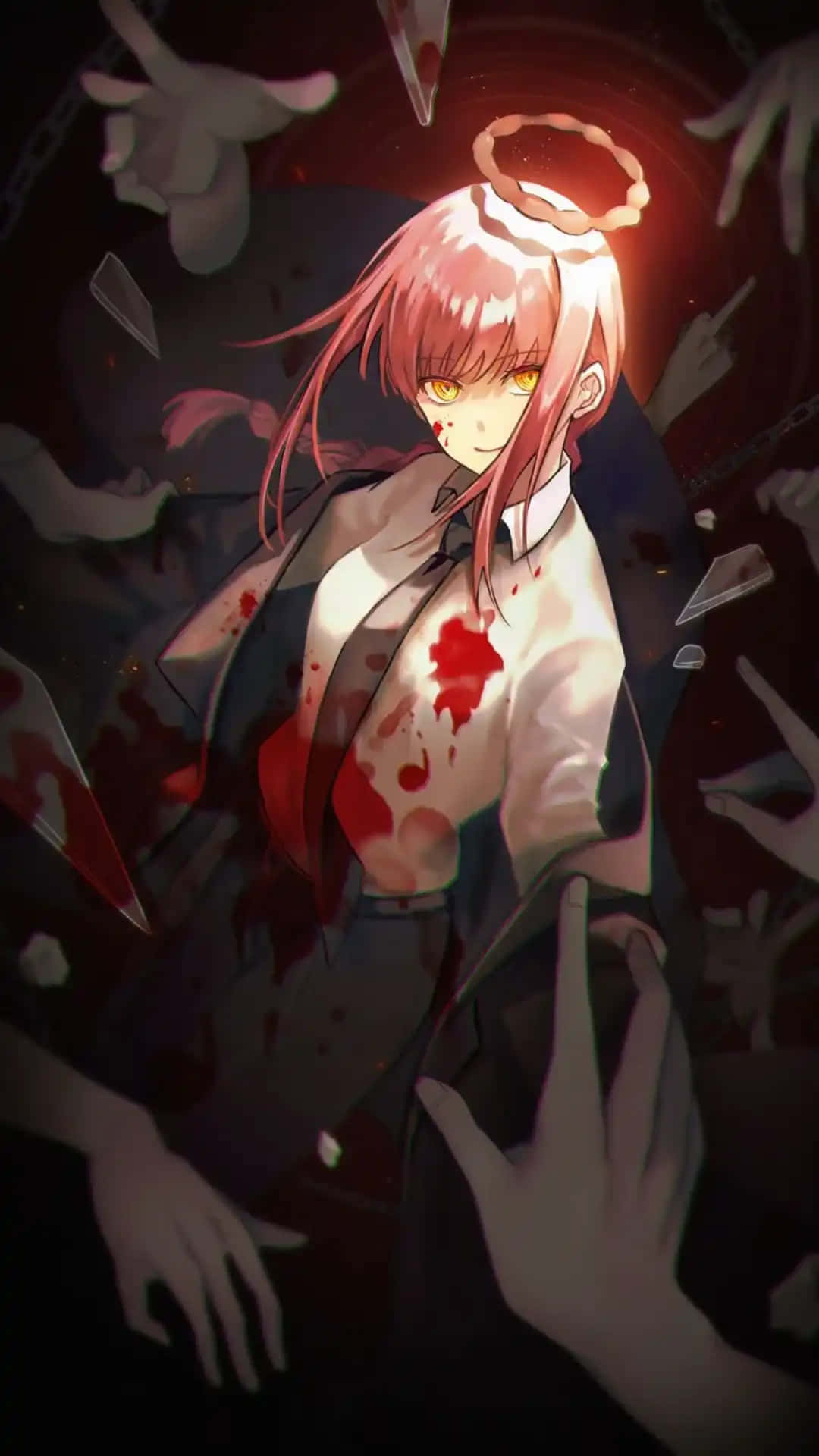 Makima, Chainsaw Man, pink-haired, Full HD Phone Wallpaper
