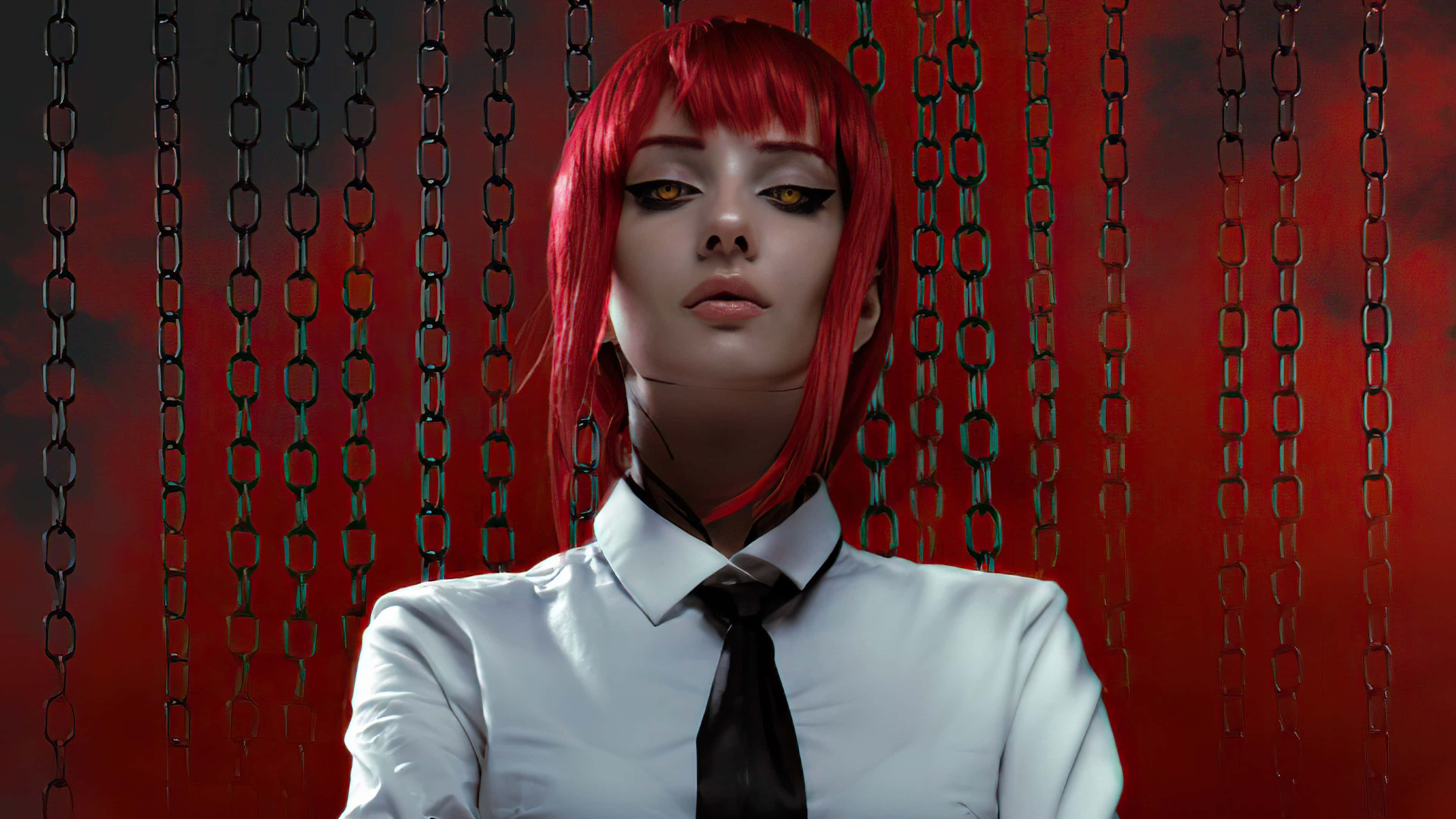Makima, Chainsaw Man, red hair, 4K Desktop Wallpaper