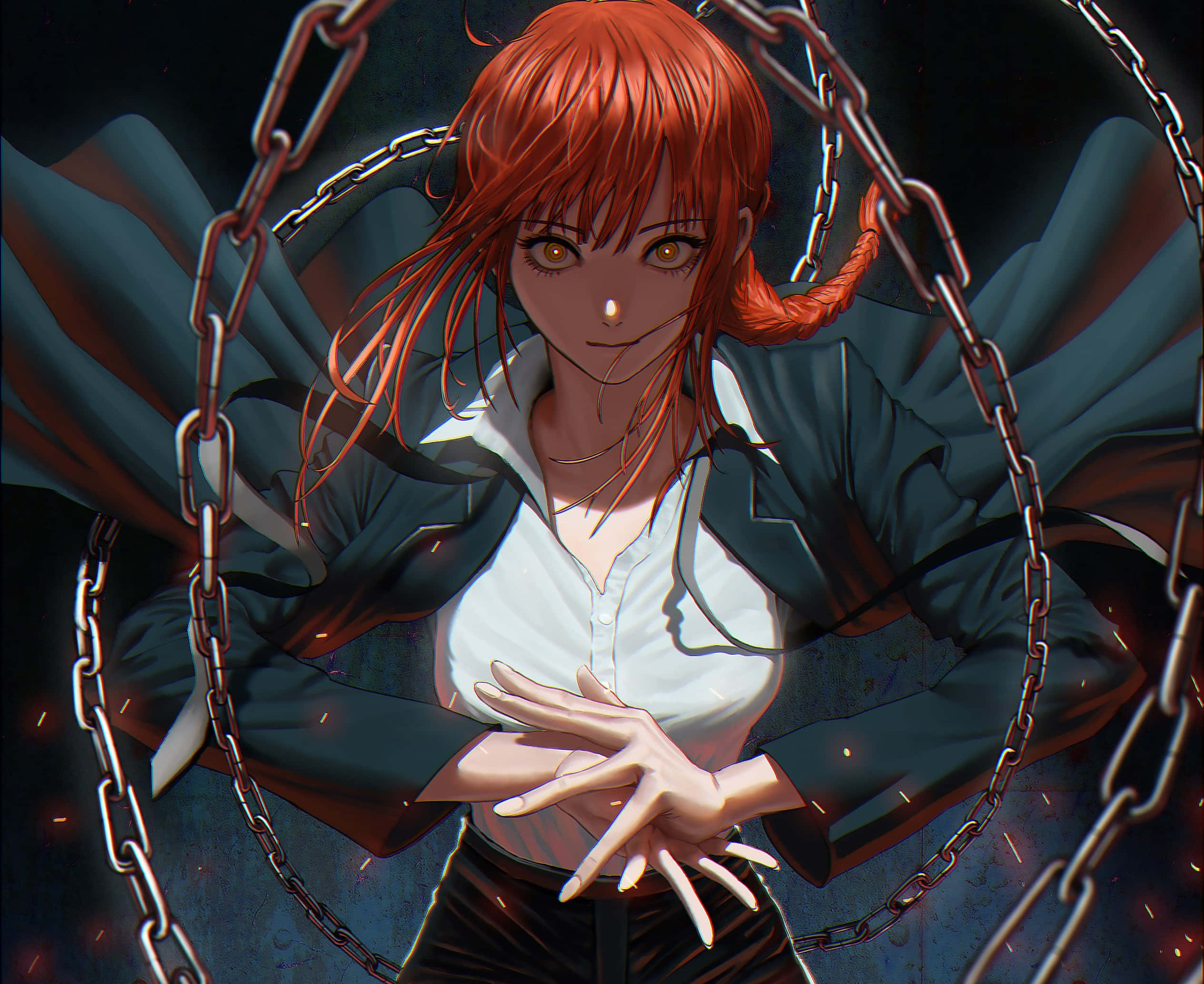 Makima, Chainsaw Man, red-haired, Full HD Desktop Wallpaper