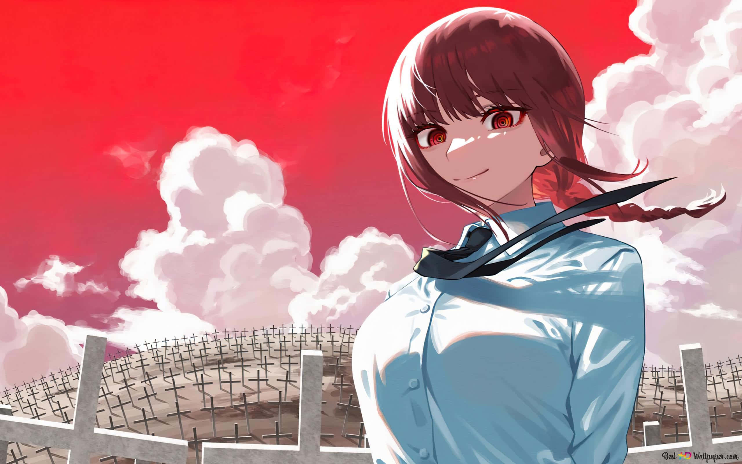 Makima, Chainsaw Man, red eyes, 2K Desktop Wallpaper