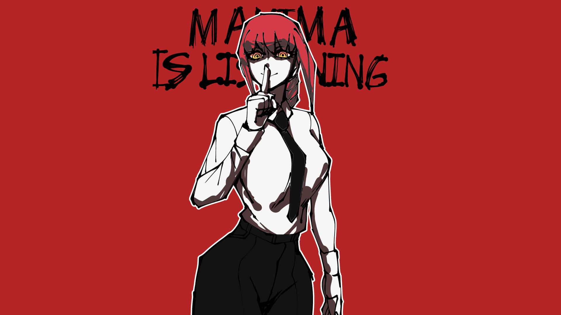 Makima, Chainsaw Man, red hair, Full HD Desktop Wallpaper