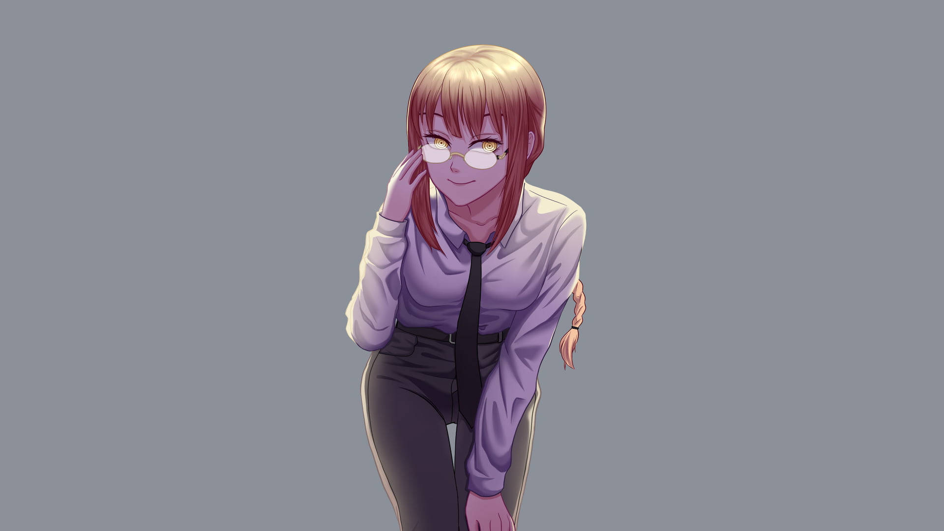 Makima, Chainsaw Man, glasses, Full HD Desktop Wallpaper