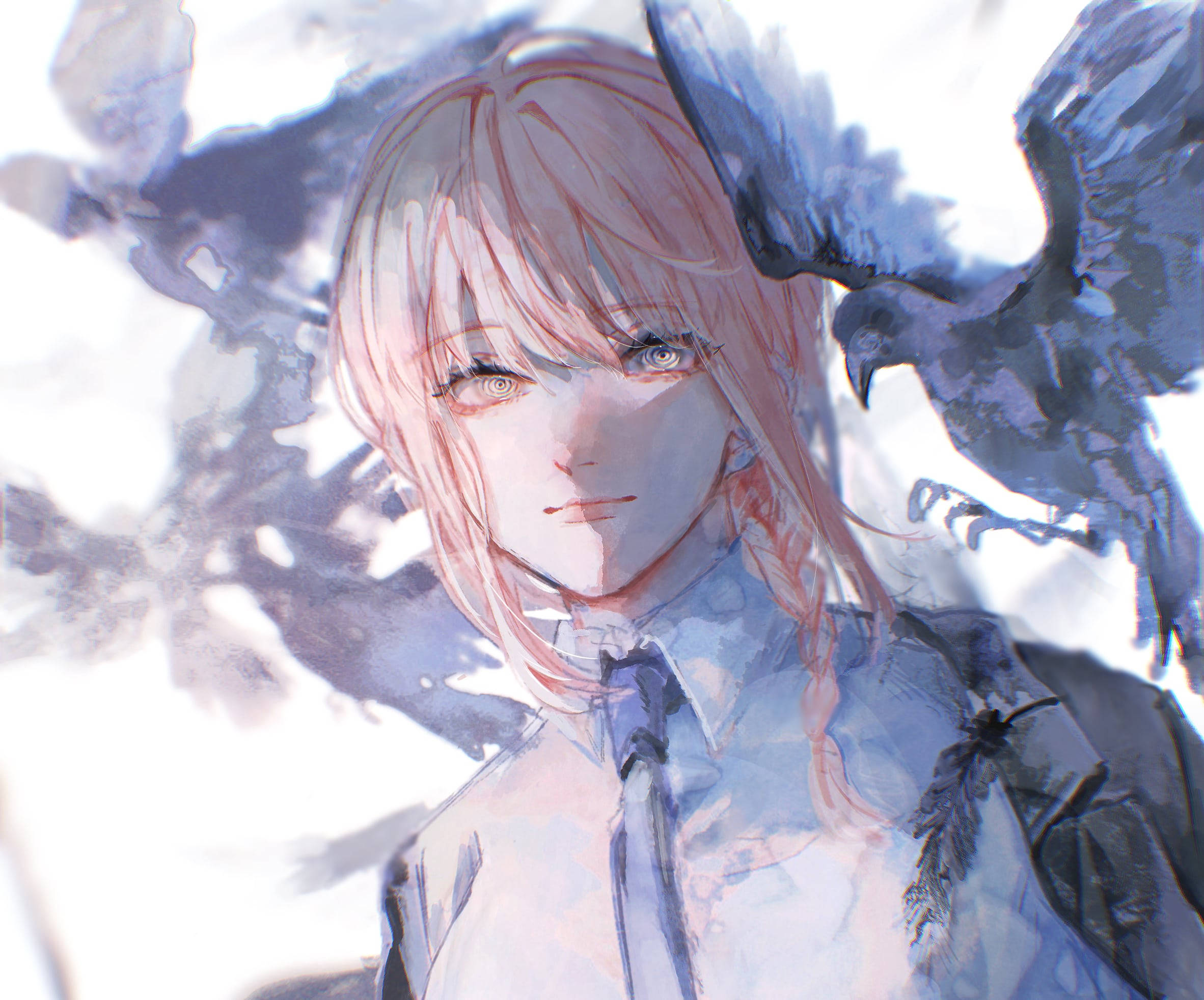 Makima, Chainsaw Man, pink hair, Full HD Desktop Wallpaper