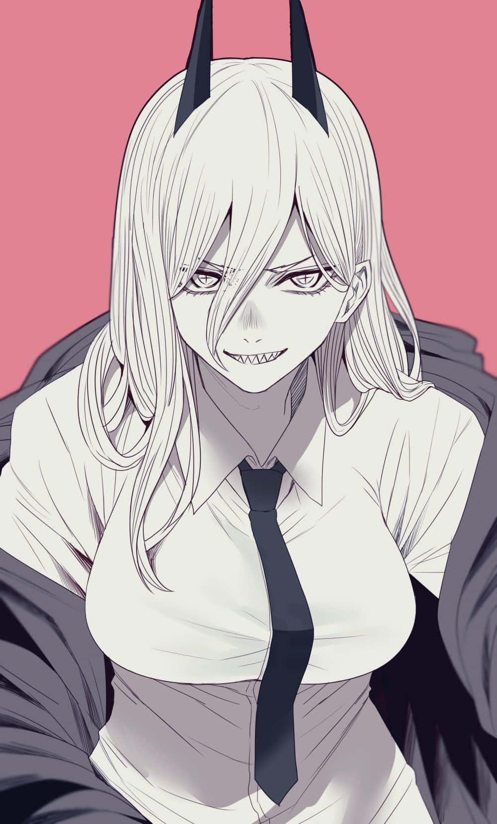 Makima, Chainsaw Man, white hair, HD Phone Wallpaper
