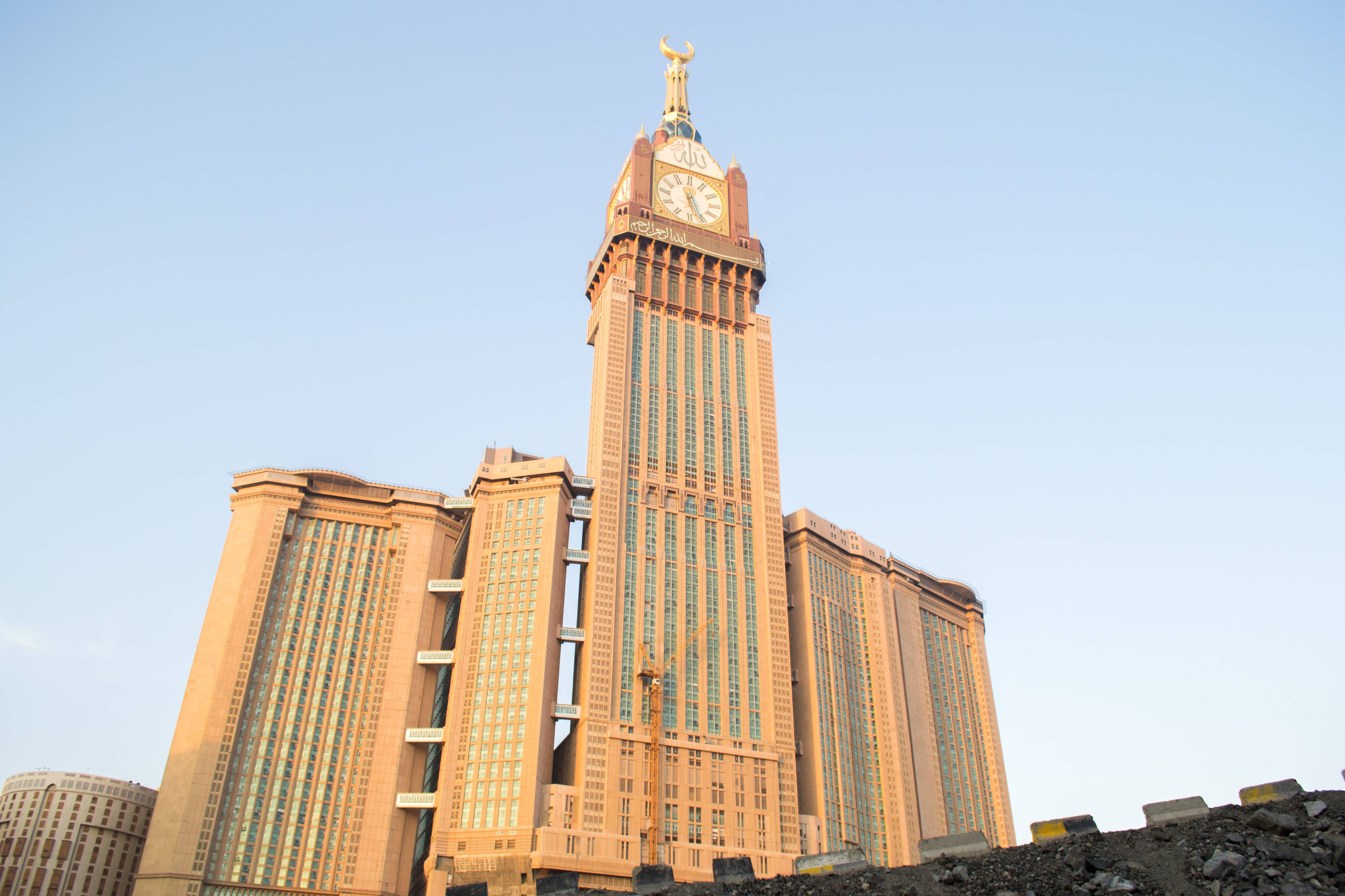 clock tower, Makkah Madina, beige, 4K Desktop Wallpaper