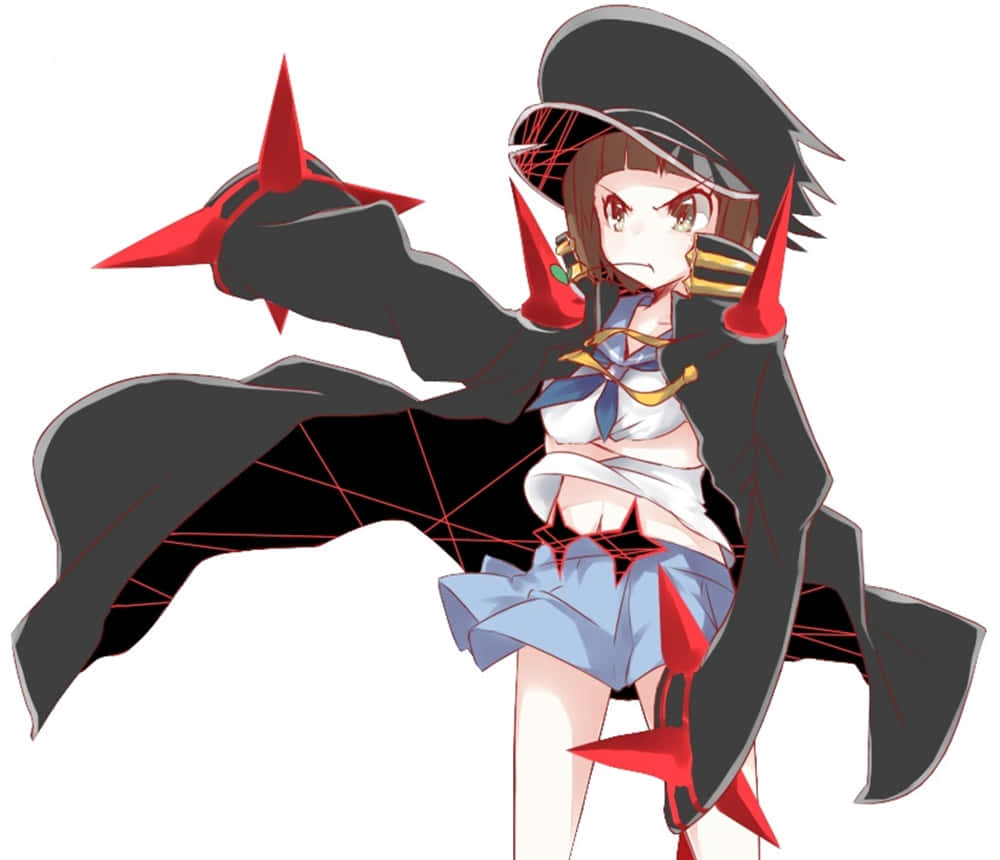 Mako Mankanshoku, black cloak, red spikes, SD Desktop Wallpaper