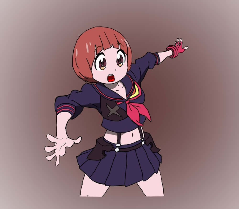 Mako Mankanshoku, red hair, navy sailor outfit, SD Desktop Wallpaper
