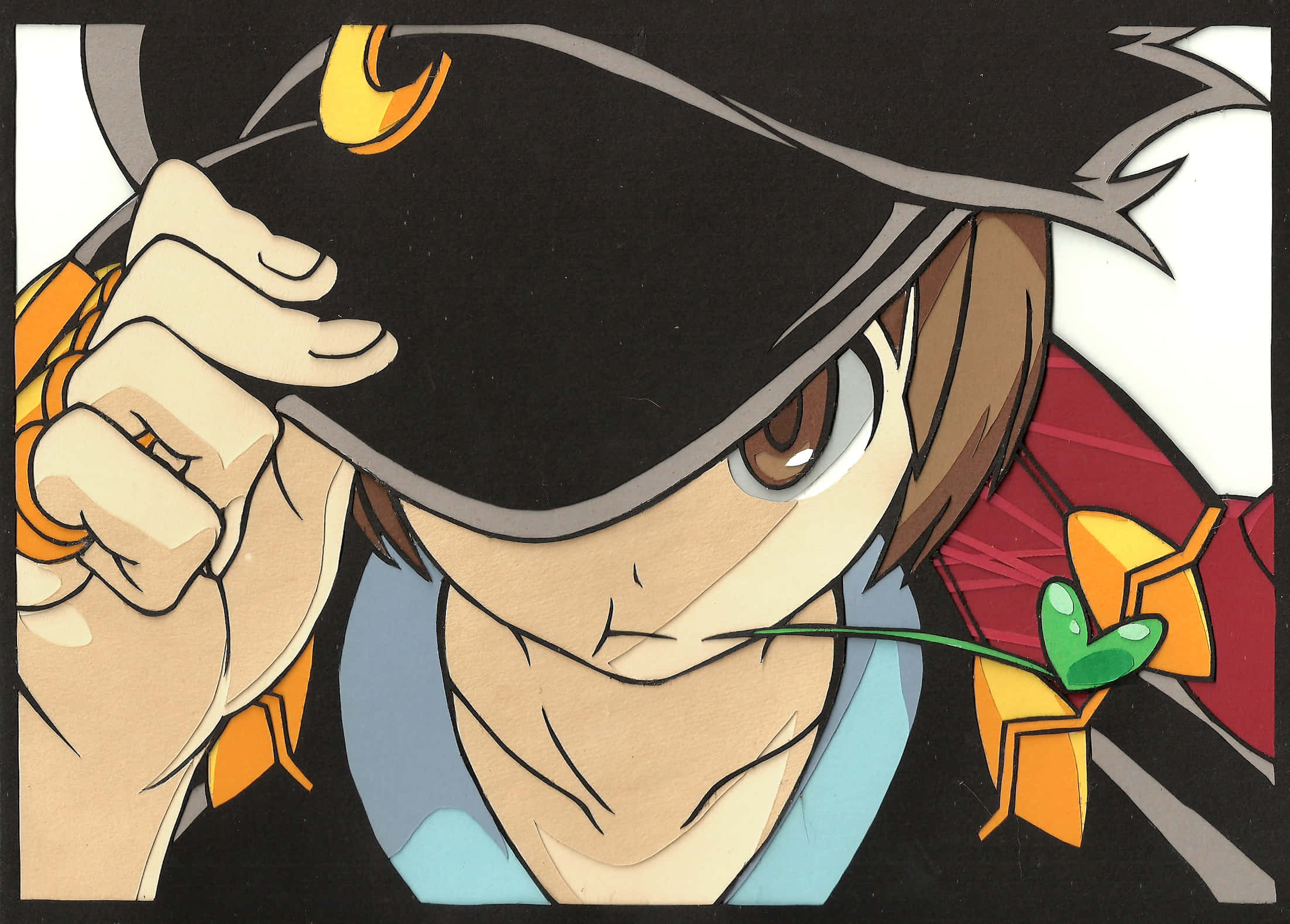 Mako Mankanshoku, brown hair, black hat, Full HD Desktop Wallpaper