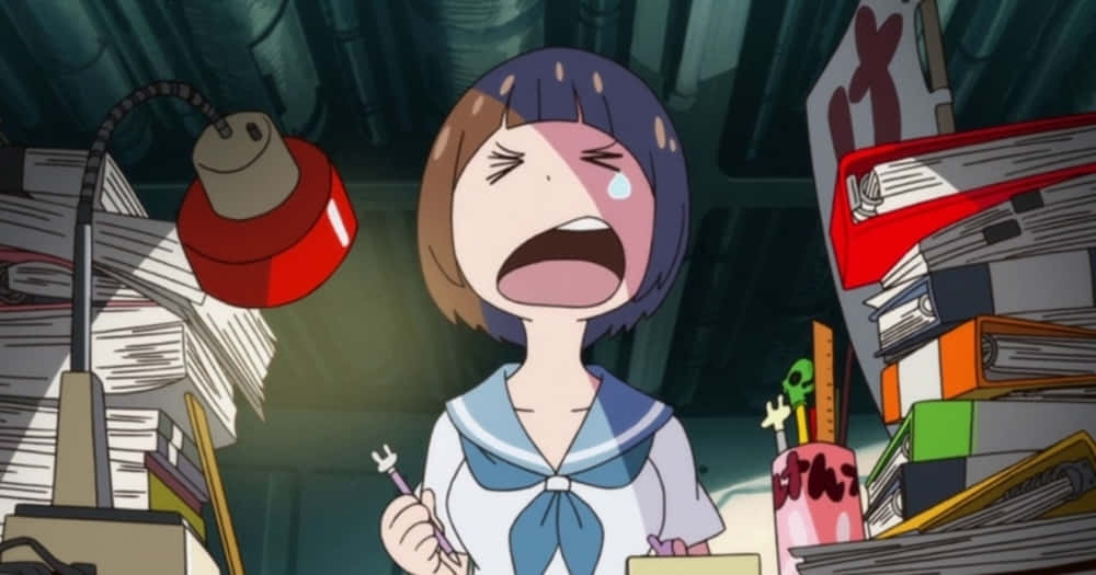 Mako Mankanshoku, anime girl, school uniform, SD Desktop Wallpaper