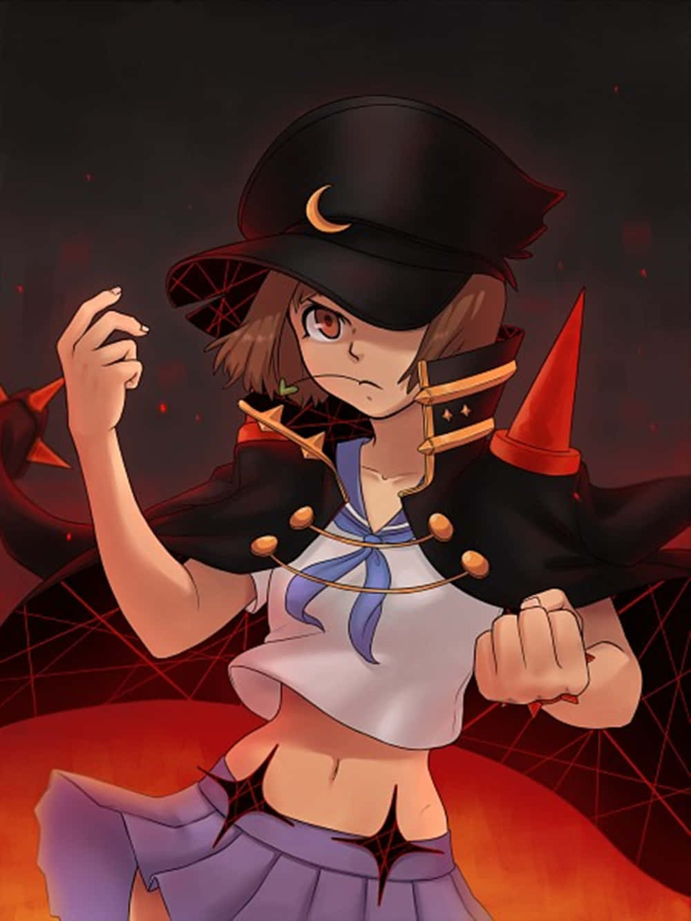 Mako Mankanshoku, black hat, sailor outfit, HD Phone Wallpaper