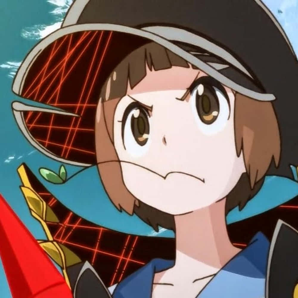 Mako Mankanshoku, brown hair, wide-brimmed hat, SD Desktop Wallpaper