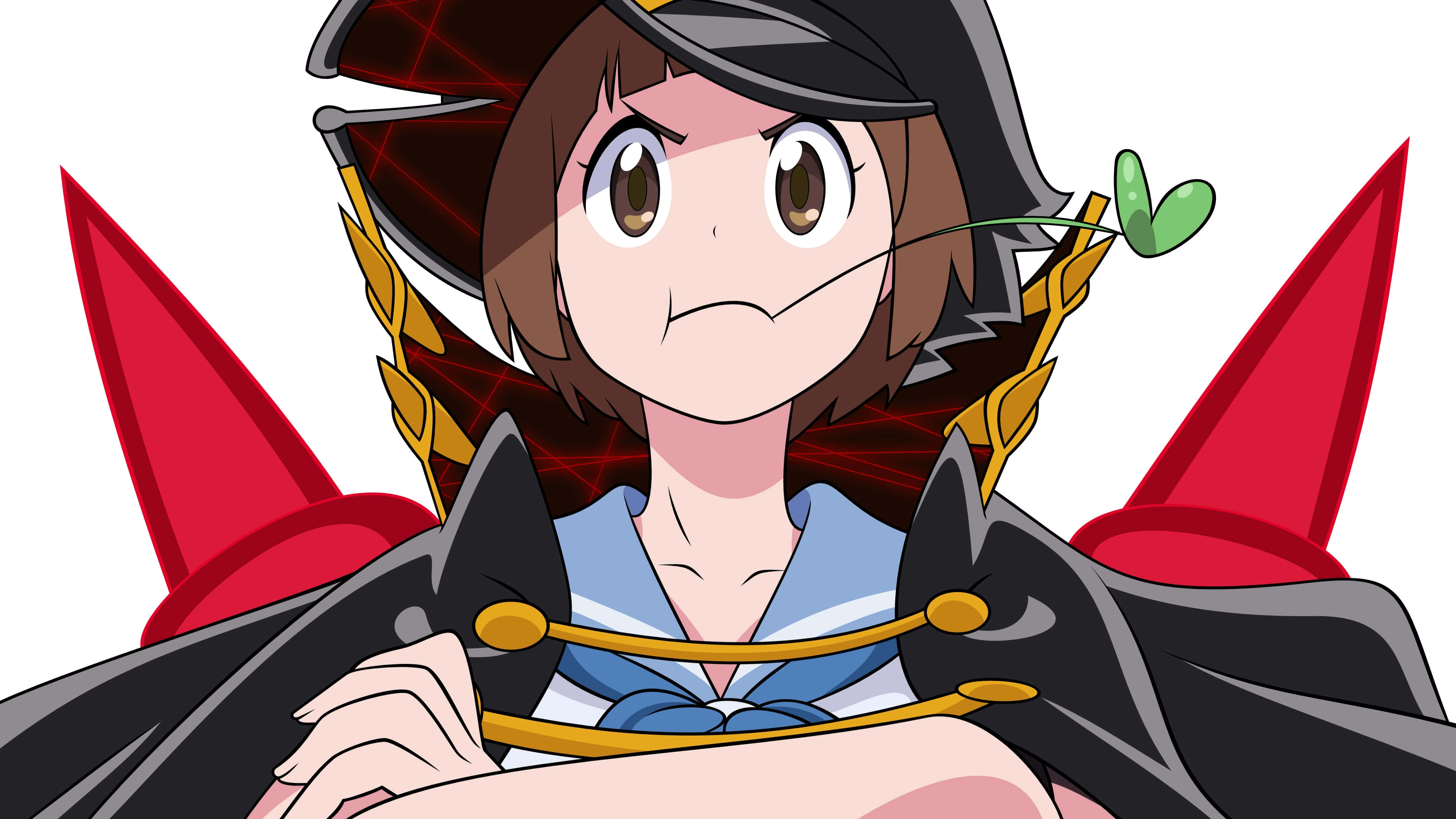 Mako Mankanshoku, brown hair, black hat, 4K Desktop Wallpaper