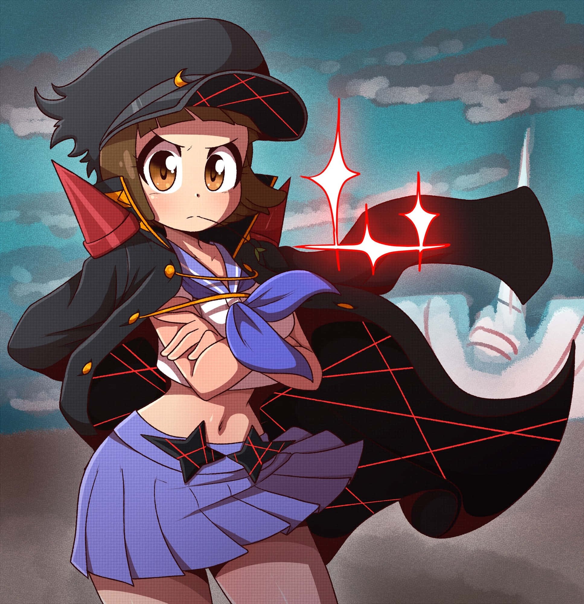 Mako Mankanshoku, 1935 x 2000, dark coat, Full HD Phone Wallpaper