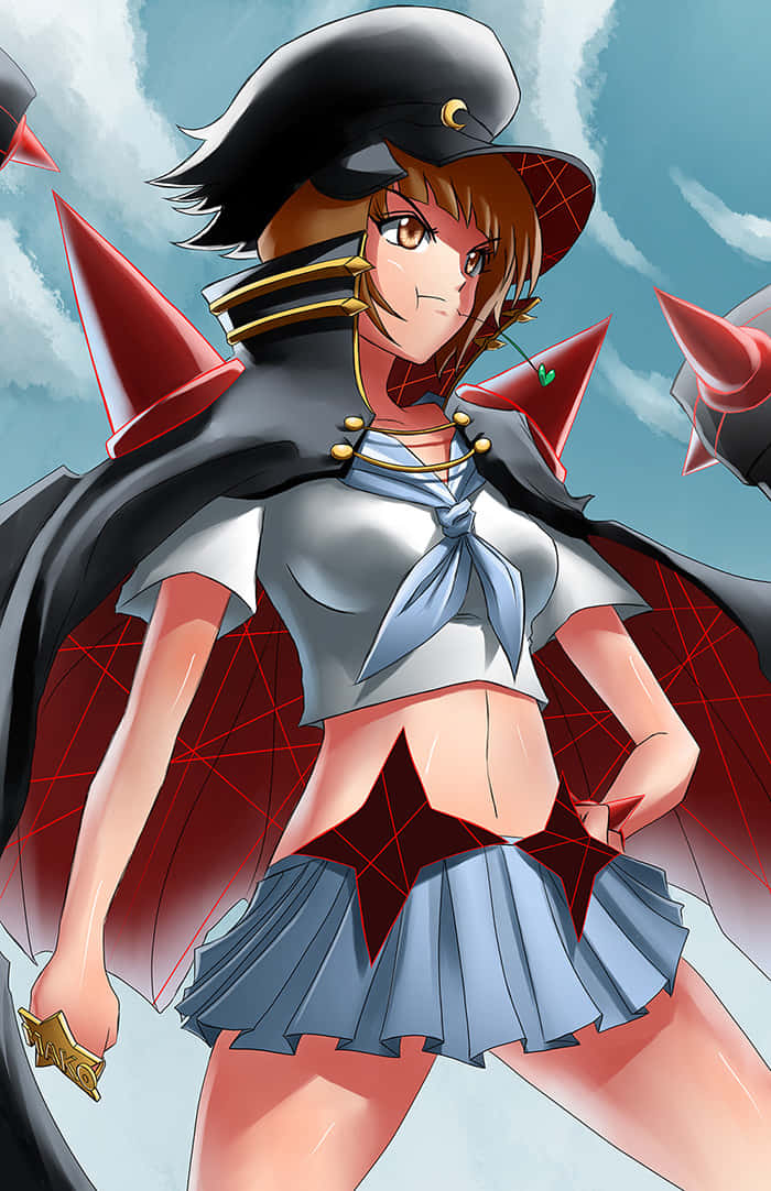 Mako Mankanshoku, black hat, red cape, SD Phone Wallpaper